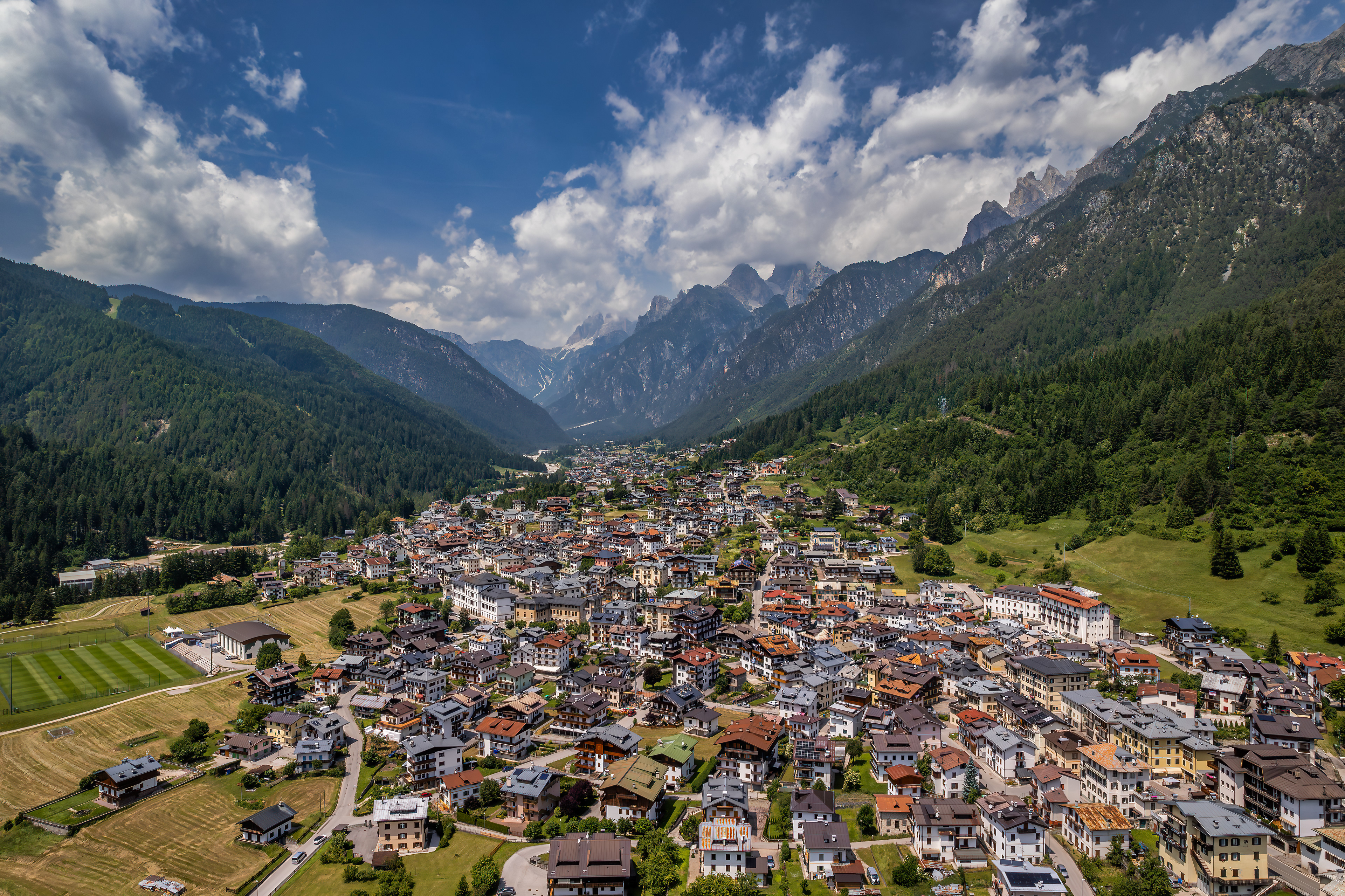 Birdseye view of Auronzo di Cadore