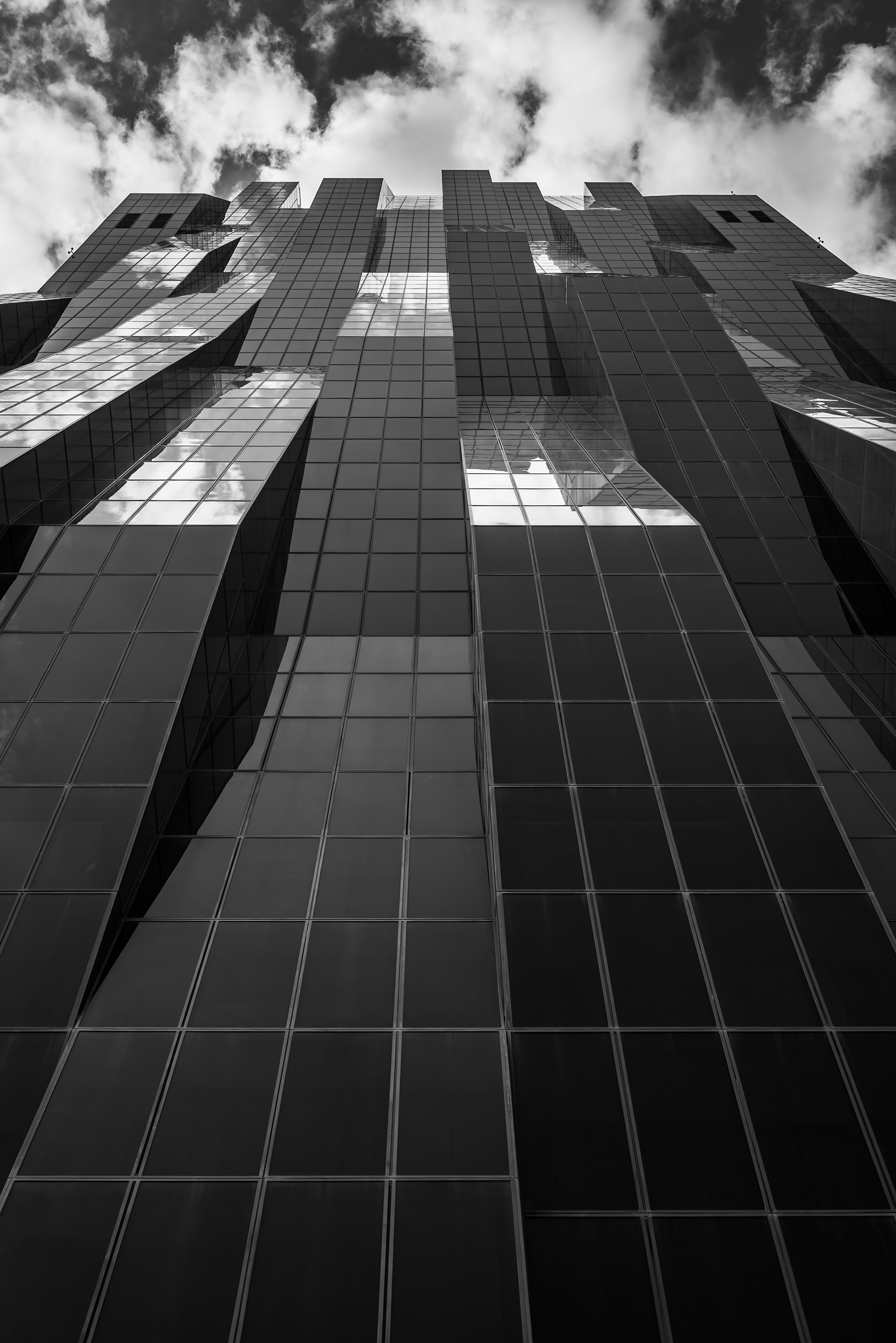 DC Tower modern glass facade in black and white
