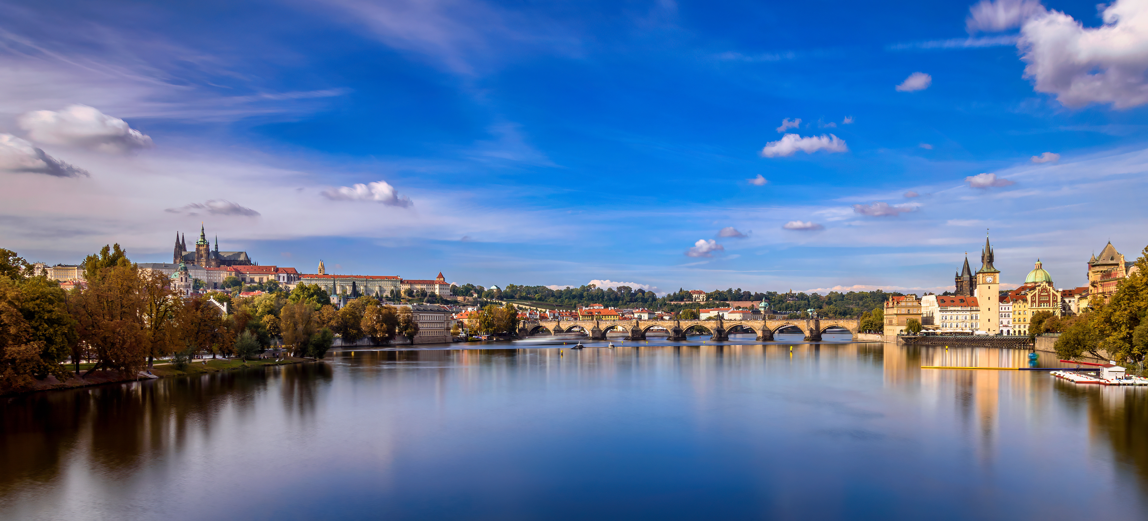 Prague's panorama above the Vltava River