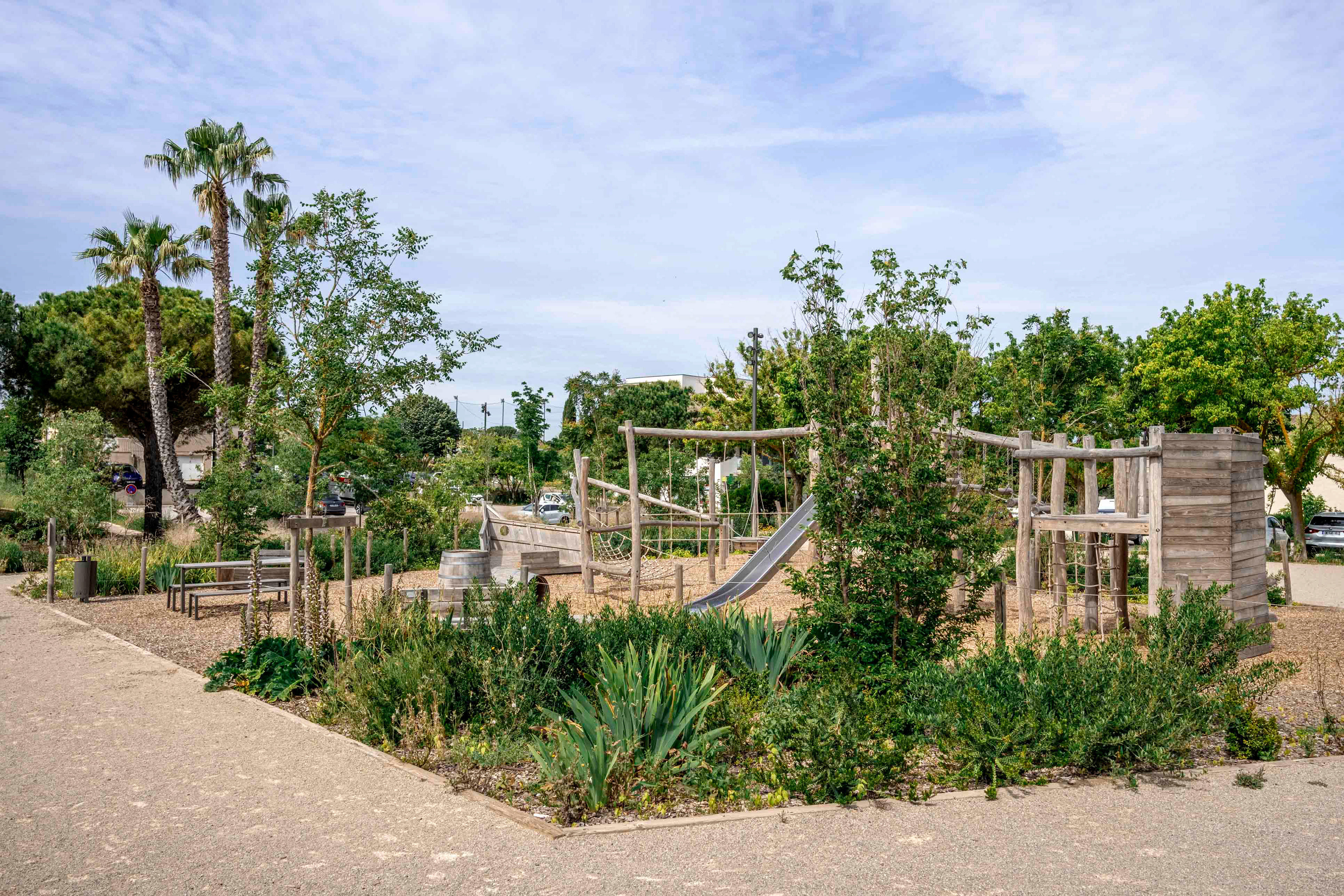 Parc de la Noria, ESKIS Paysage, aire de jeu, bateau pirate