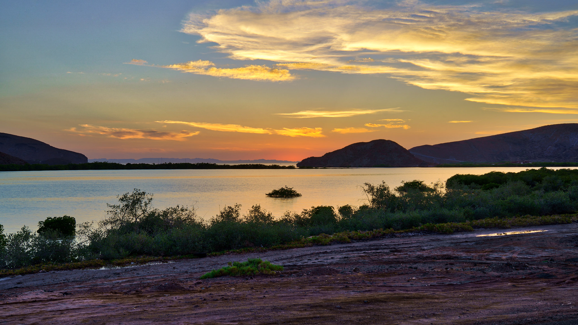 Sunset in La Paz, Mexico. 3 exposure HDR.