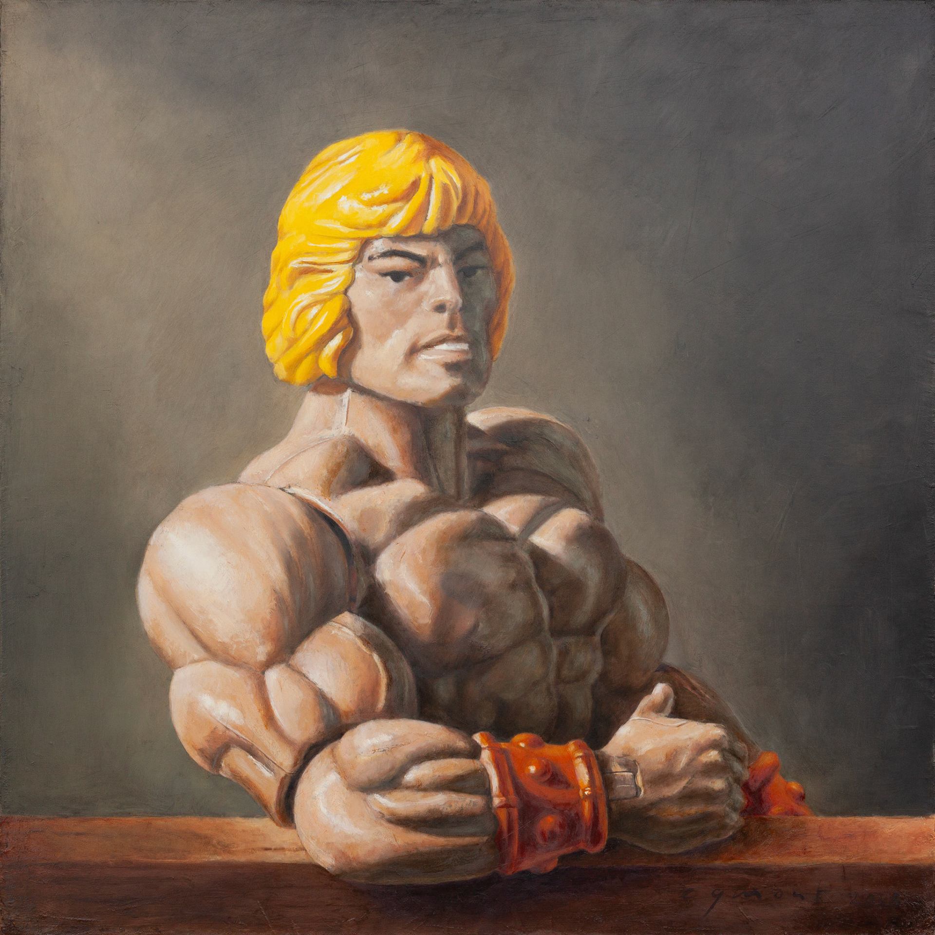 he-man action figure portrait oil painting contemporary baroque Egmont Hartwig 