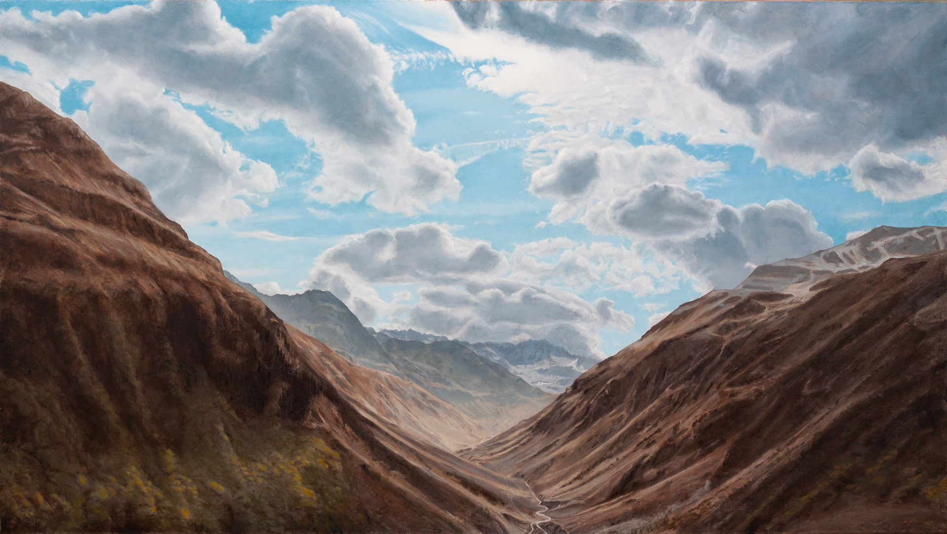 Landscape - oil painting - 90 x 160 cm.