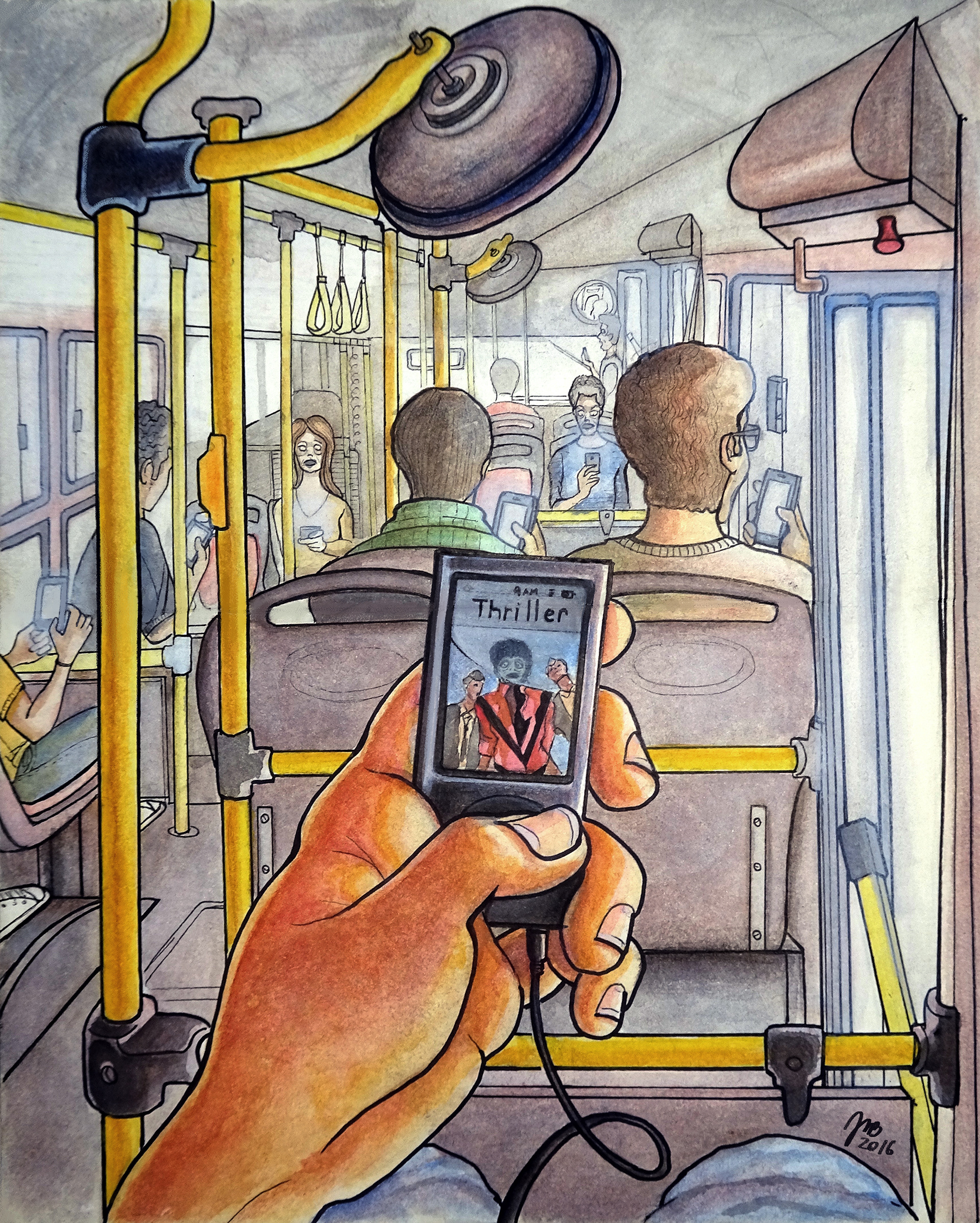 From my 2015 sketchbook (color pencils and ink)