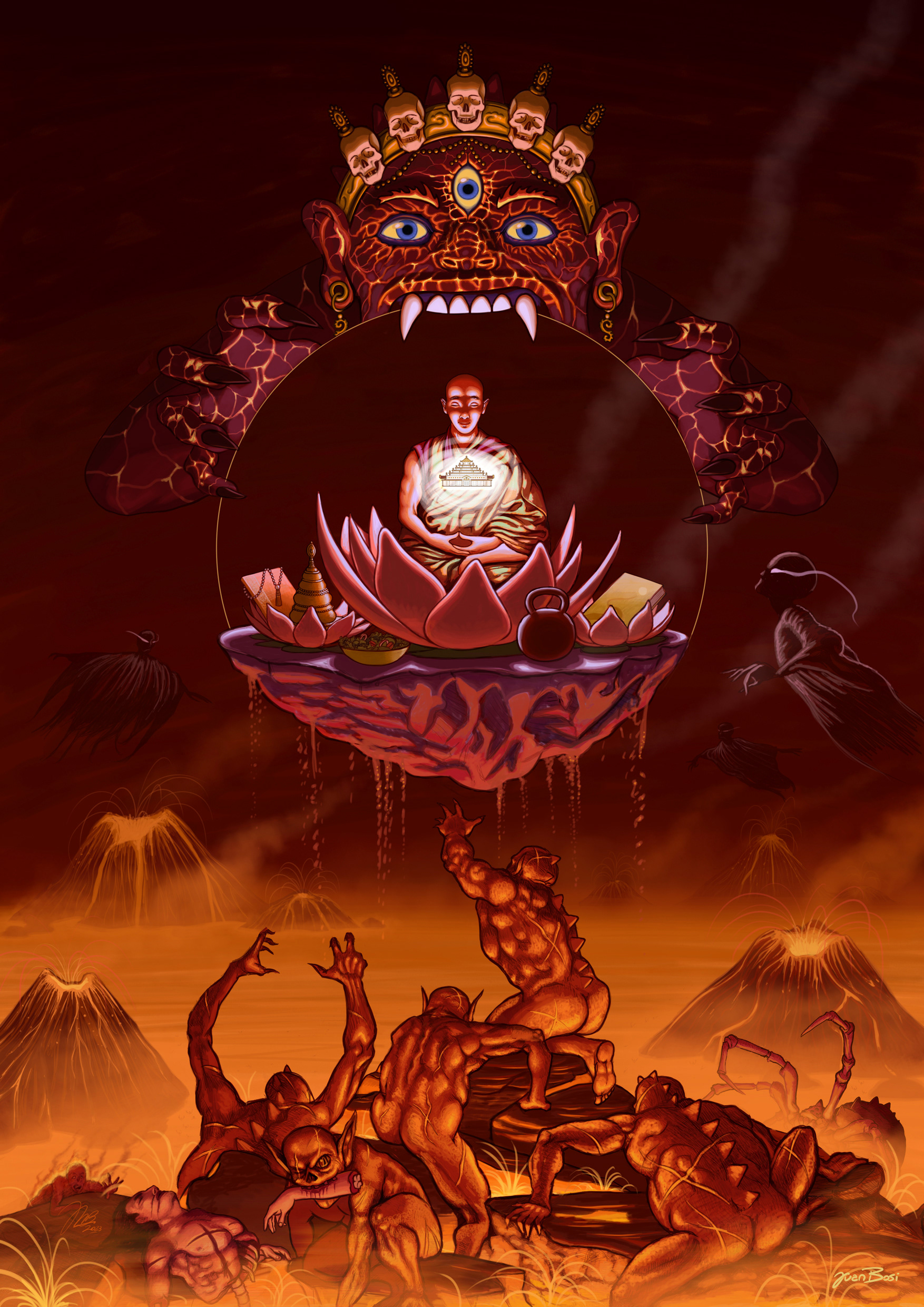 Digital illustration for buddhist monk (2023)