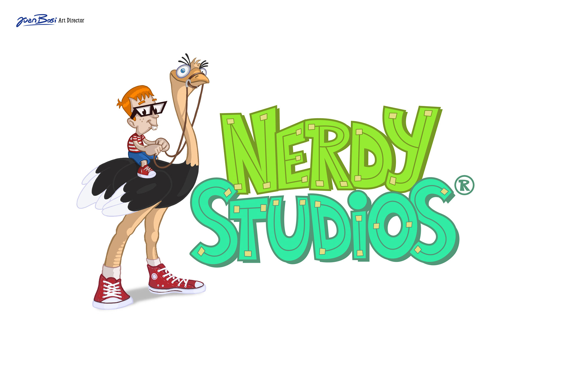 Digital illustration and logo for Nerdy Studios (2014)