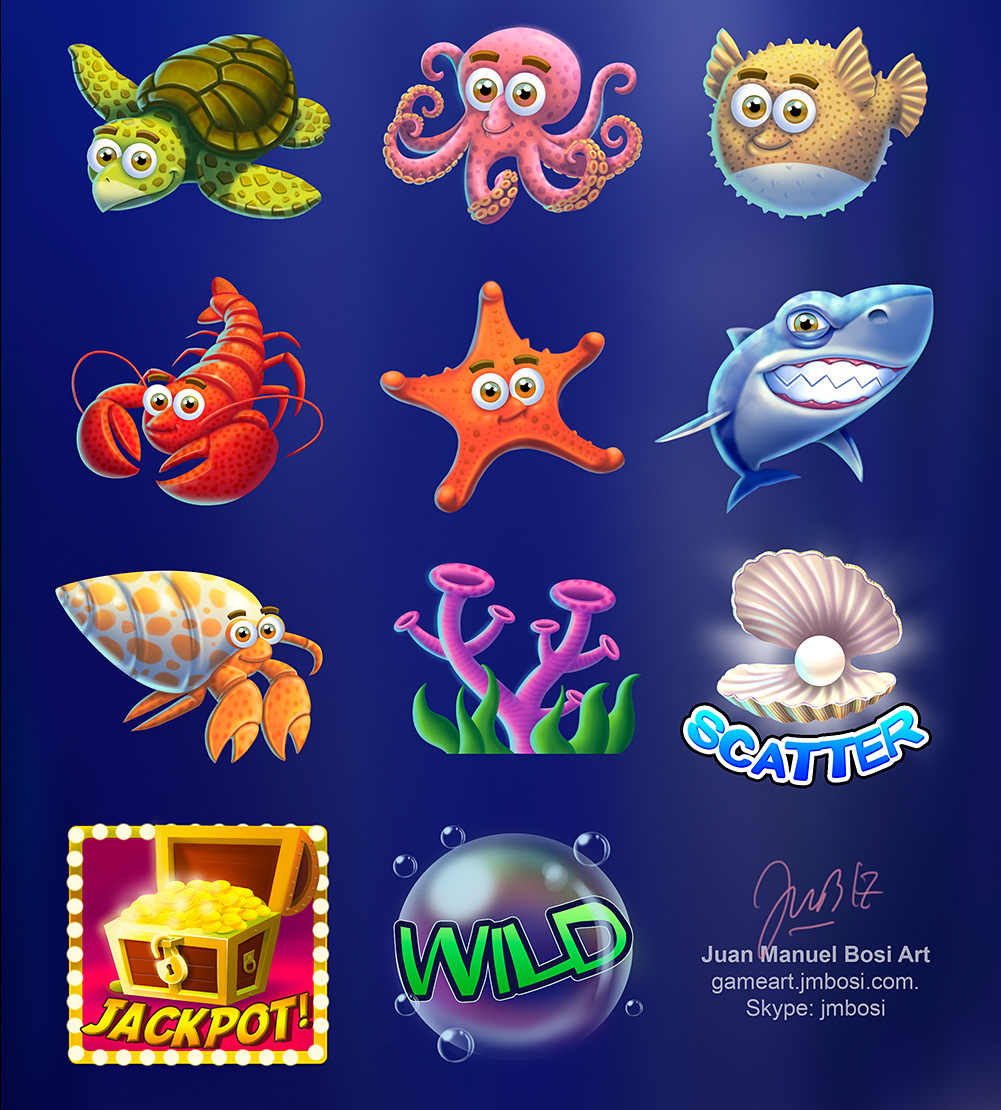 Icons for slot machines mobile game (2016)