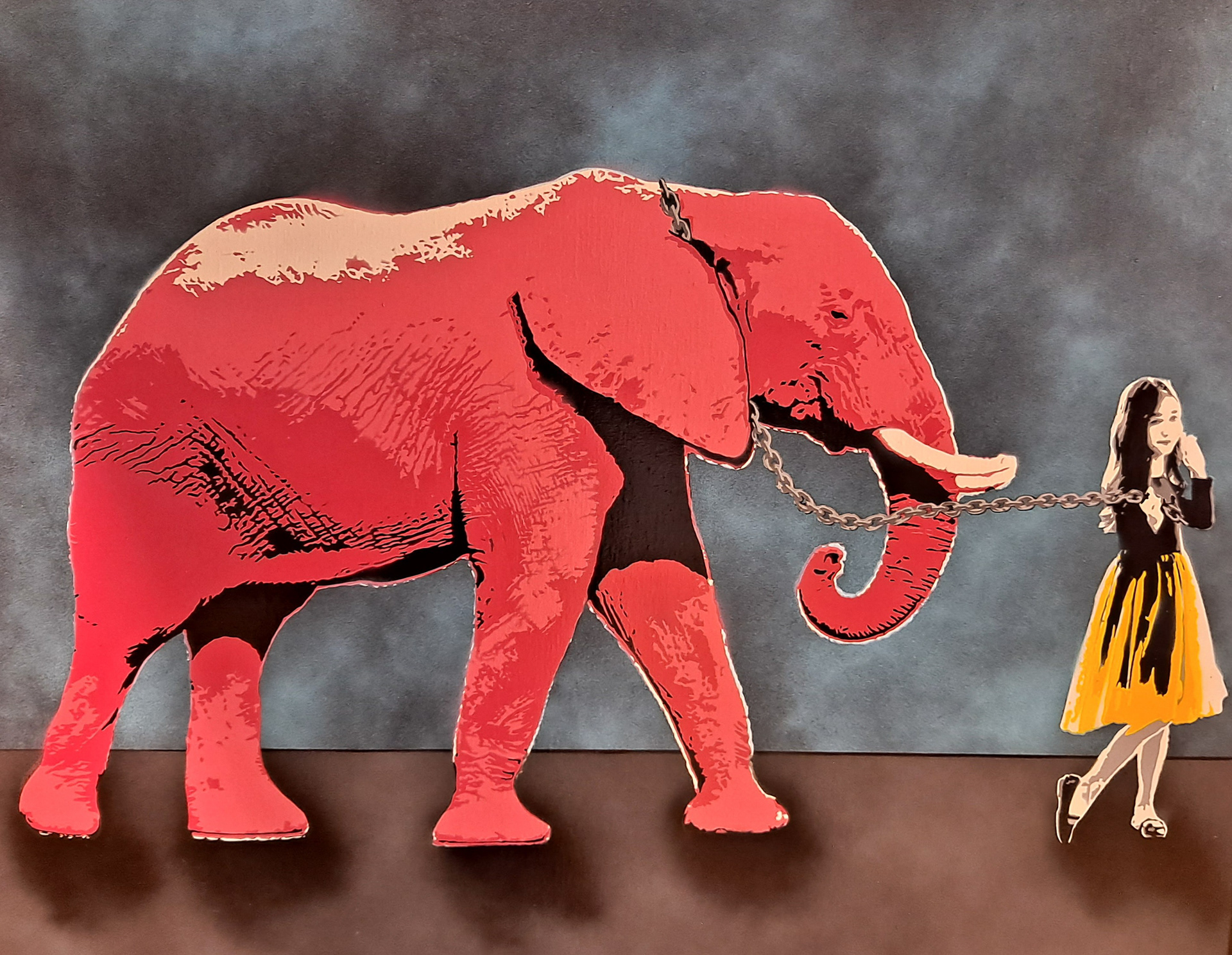 The Pink Elephant 80x100 cm