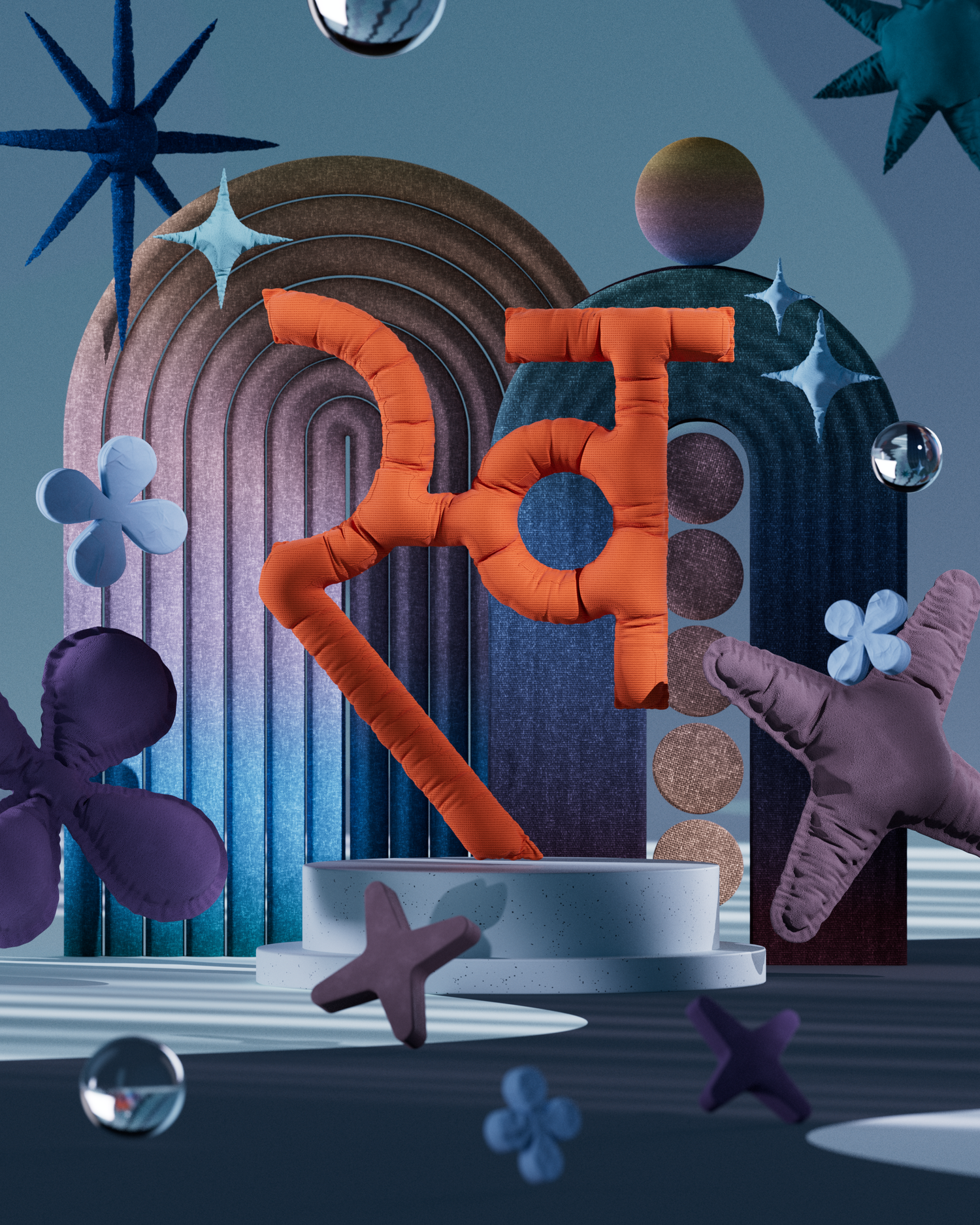Symbolic Echo – Typography Meets Surreal Space
