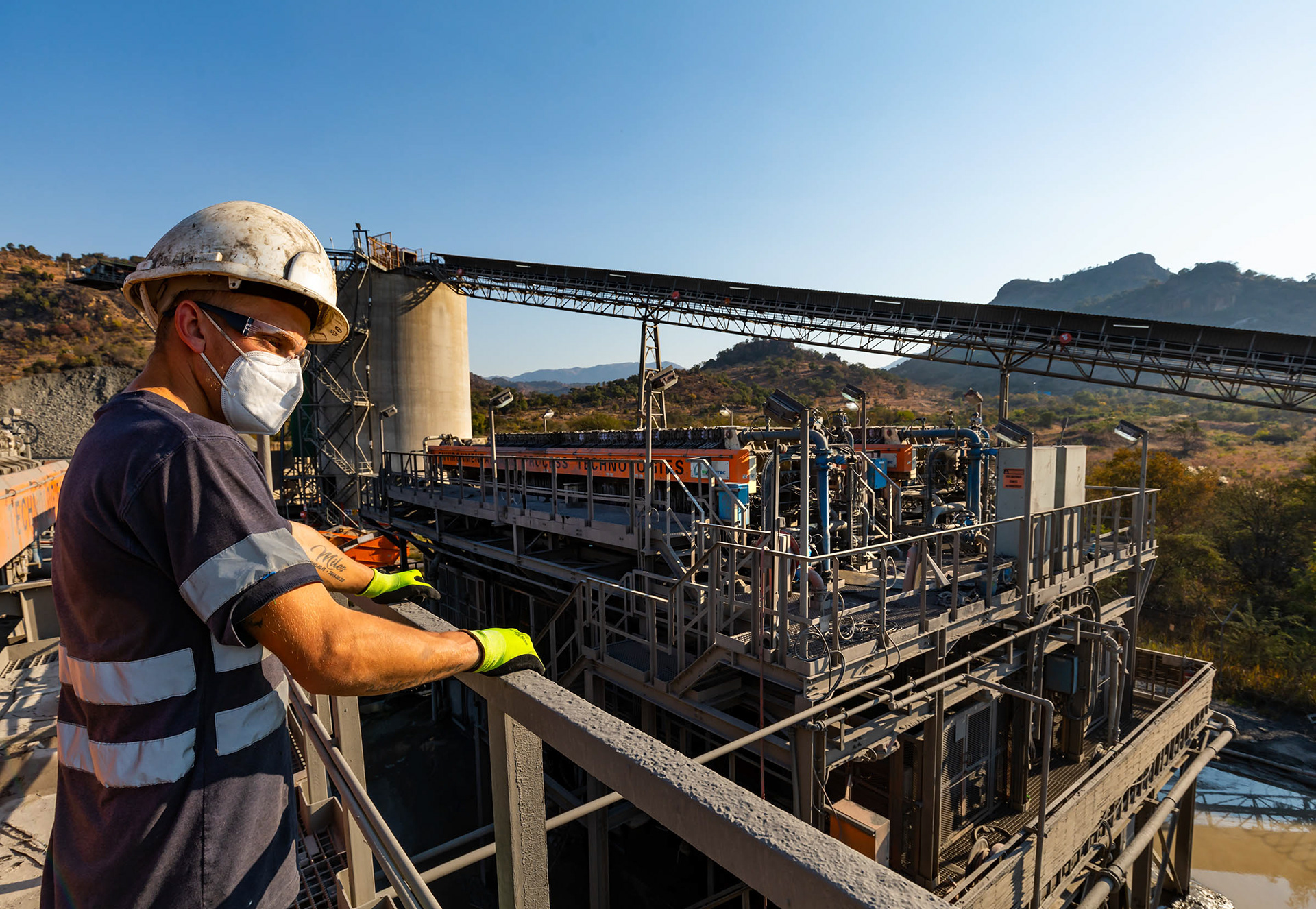Filter press at platinum concentrator
