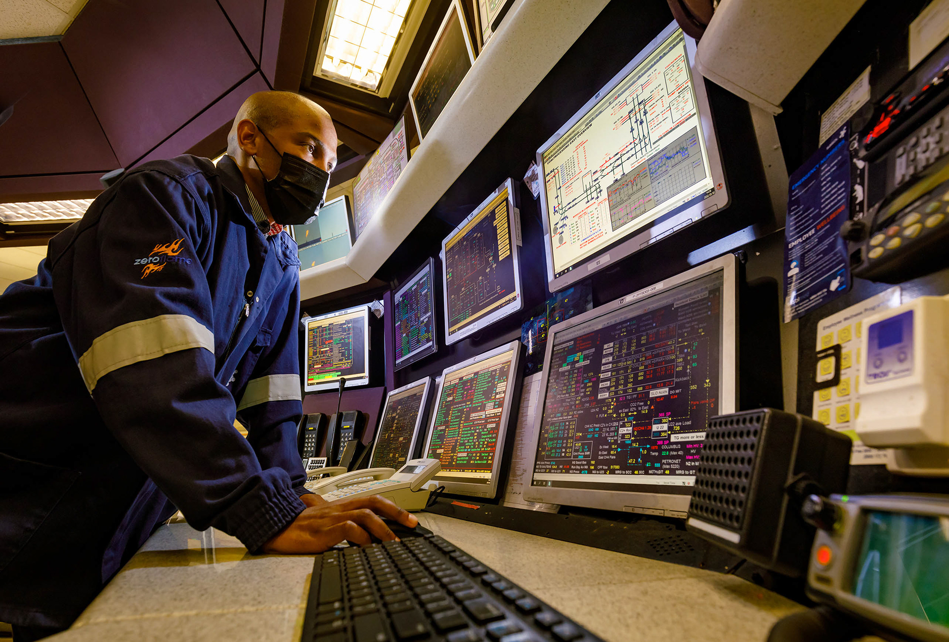 Chemical plant control room