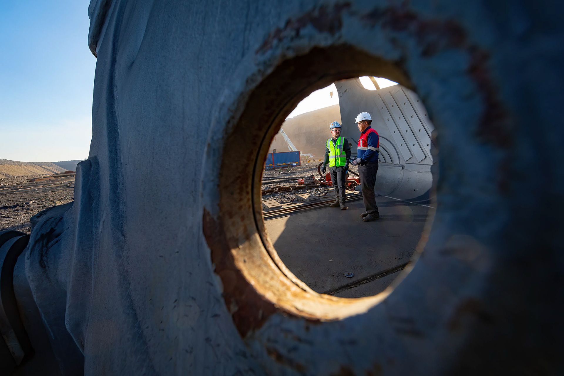 Bucket of rope shovel at a colliery 