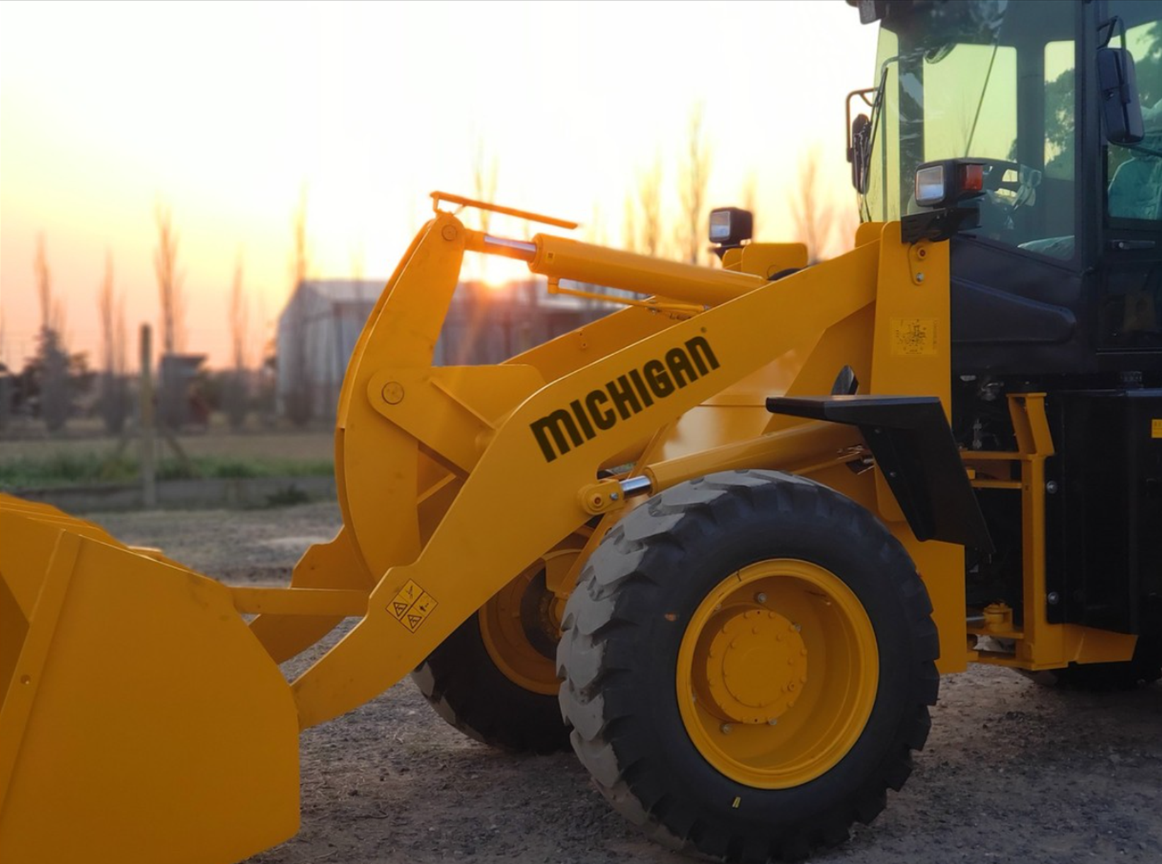Wheel loader in the factory backyard