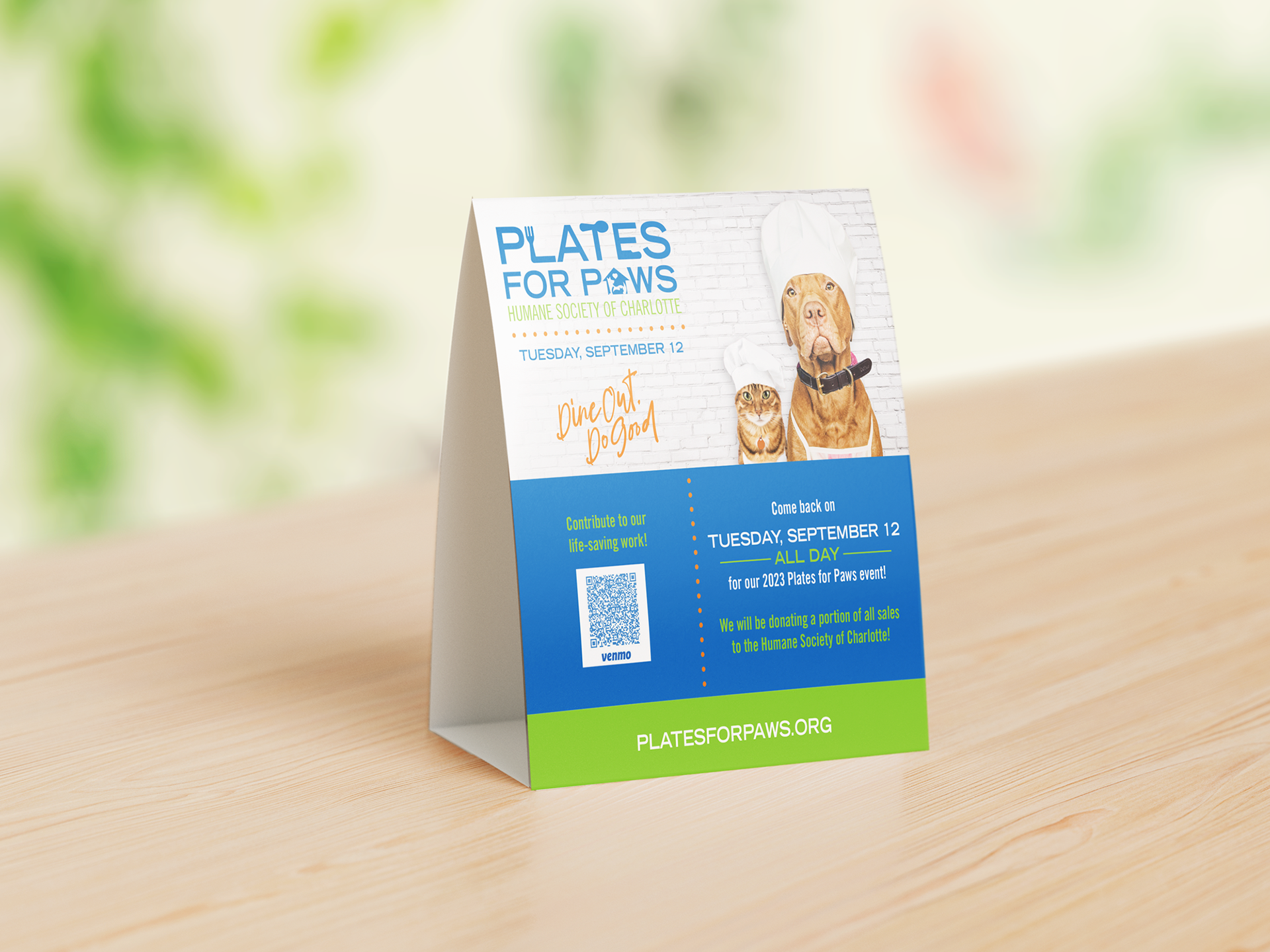 Plates for Paws table tents