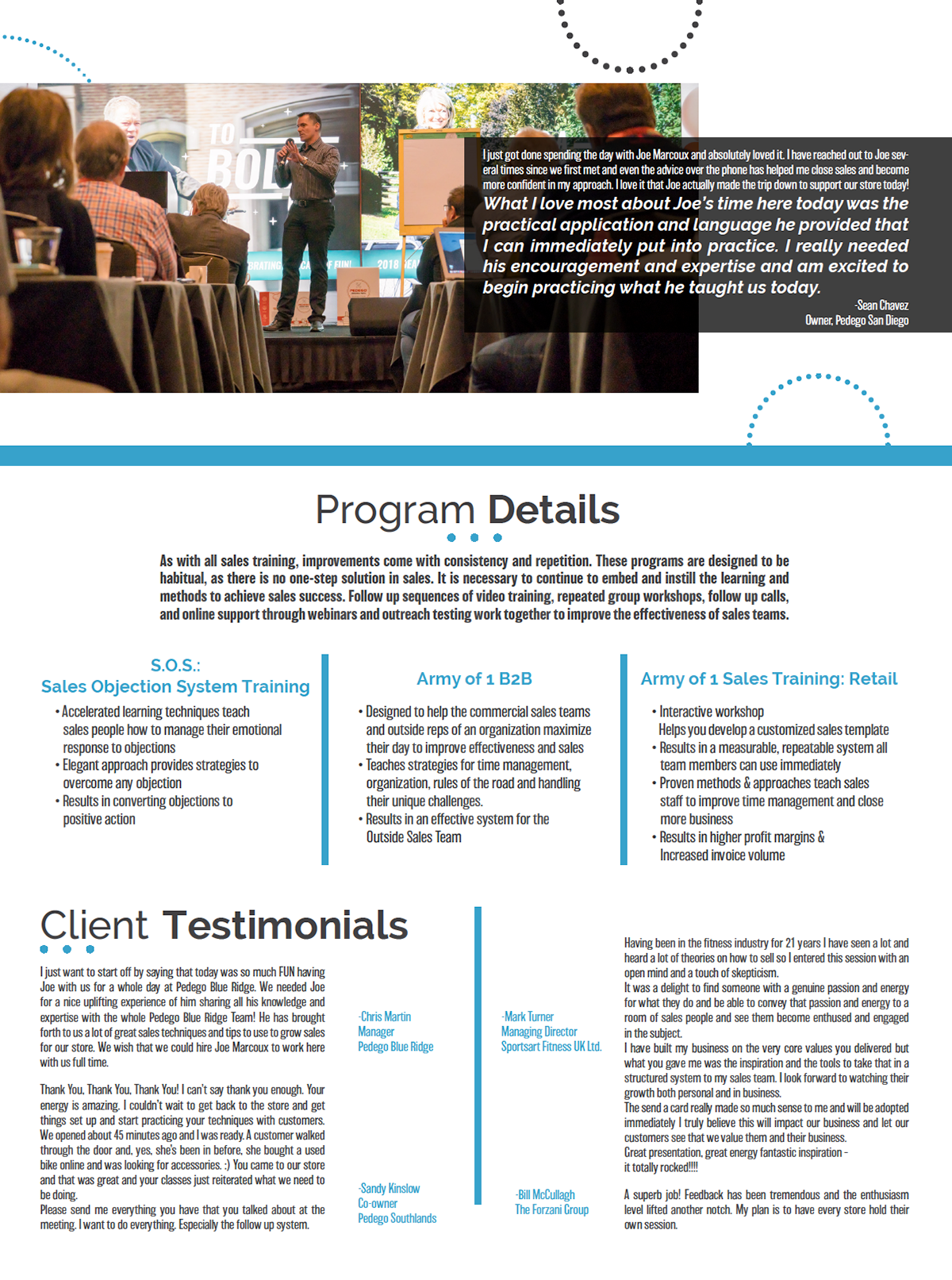 Joe Marcoux marketing copy