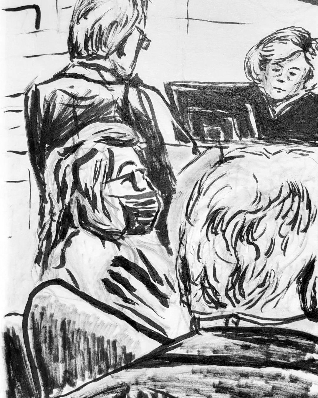 Court sketch from US v. Handy