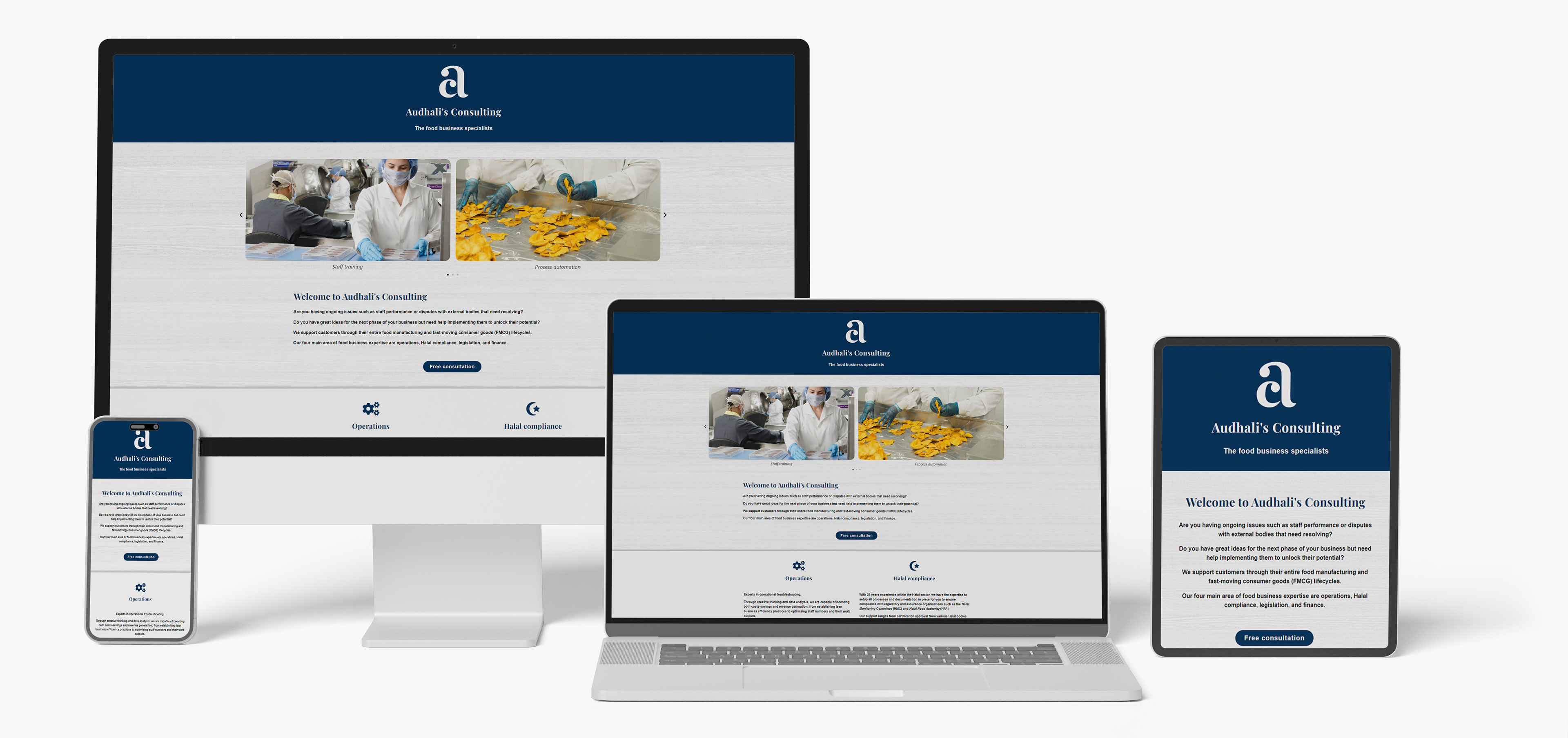 Audhali's Consulting multi device view