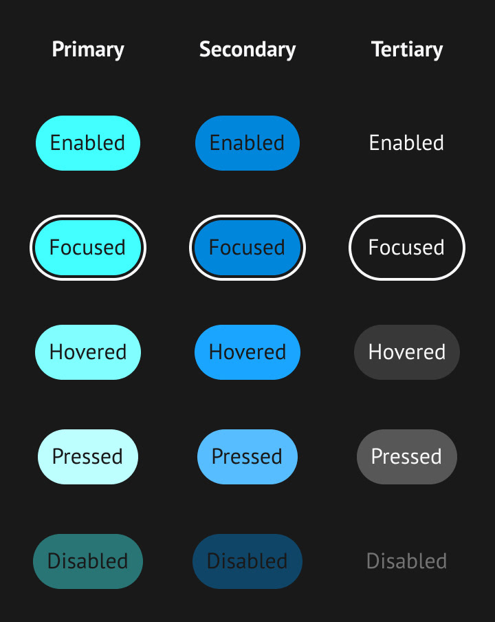 Buttons (dark mode).