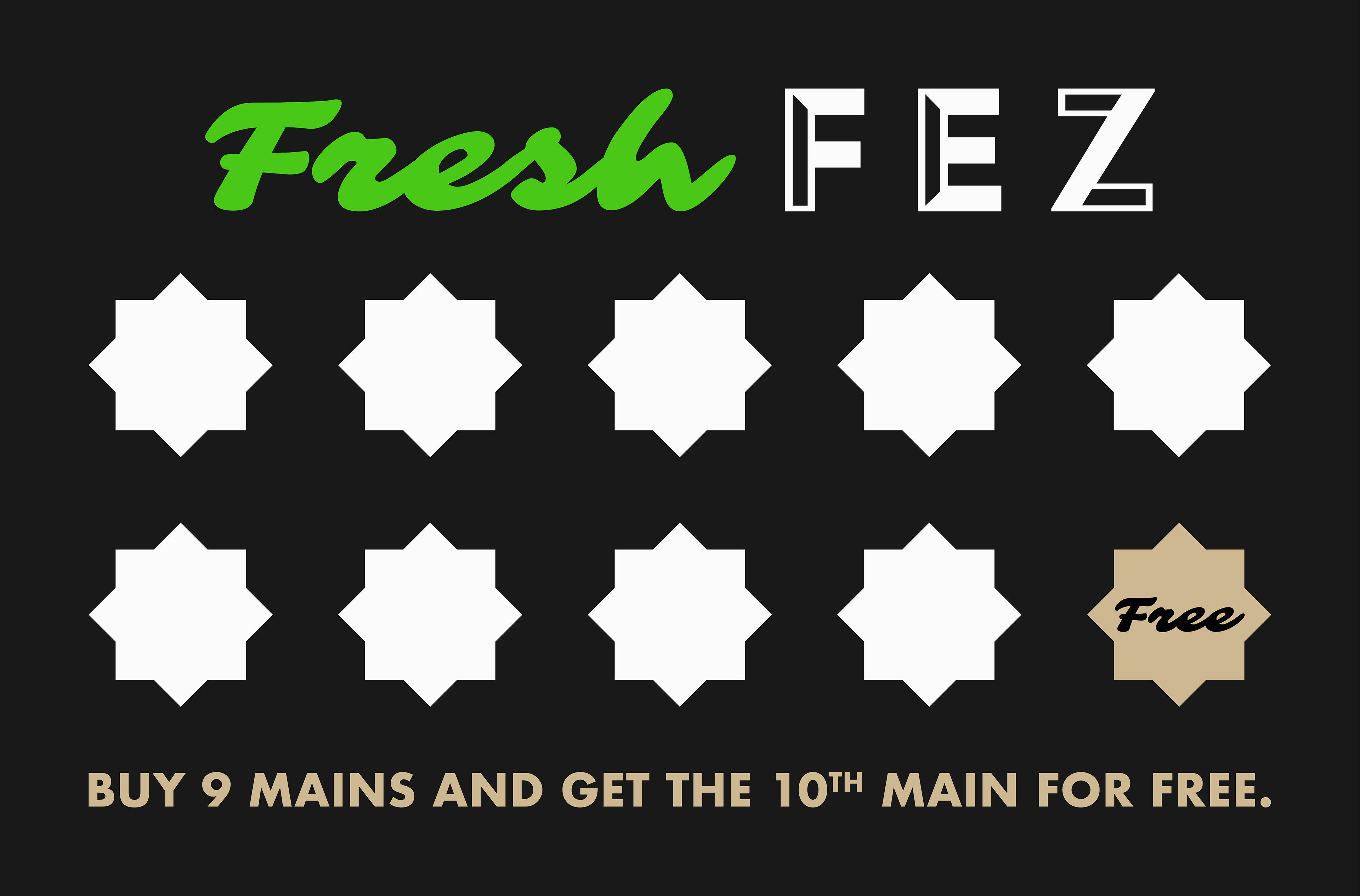 Fresh Fez loyalty card (back)