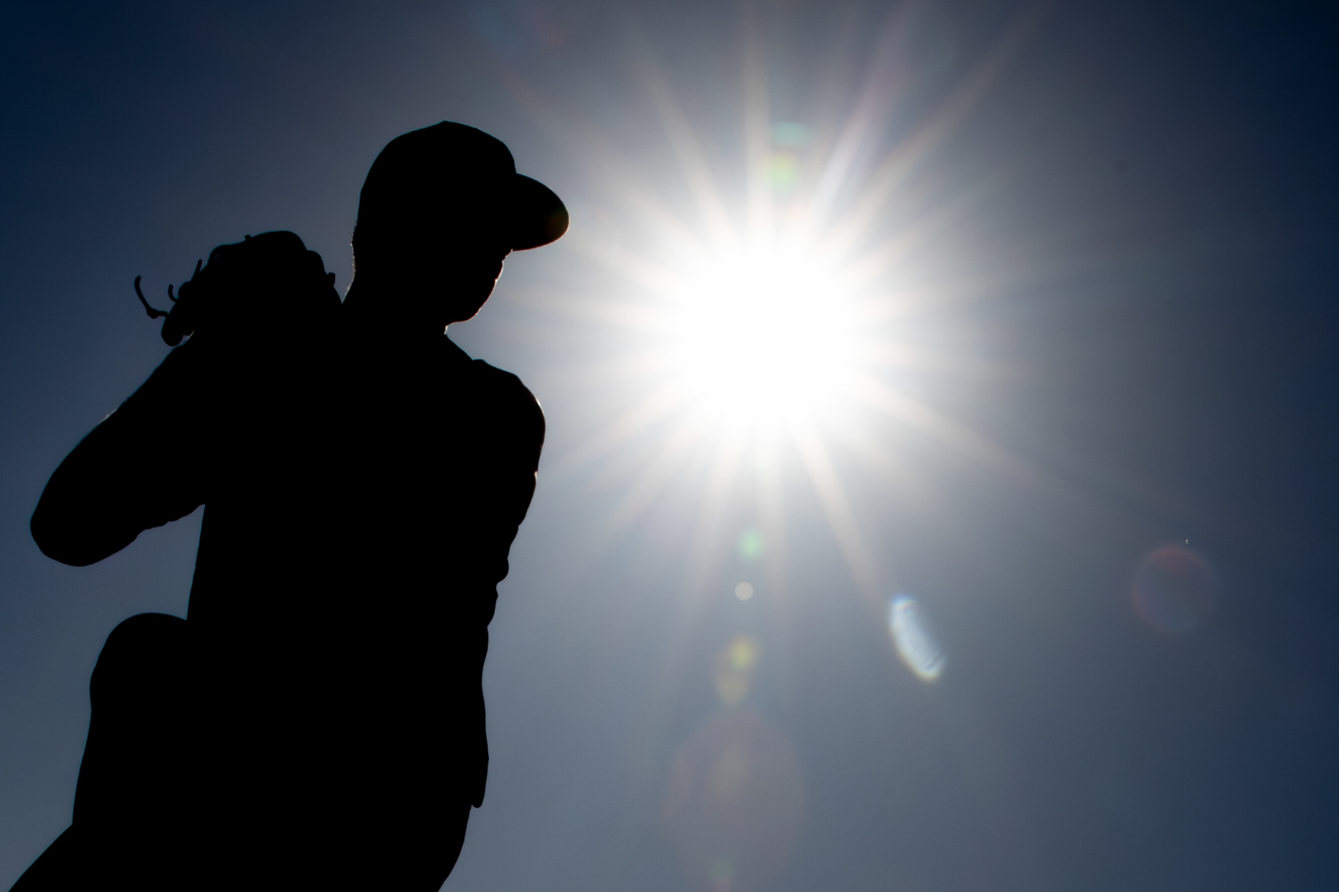 SLO Blues P Erik Kvidahl (34) throws warm up pitches before the game against the Sonoma Stompers at Sinsheimer Stadium in San Luis Obispo, California on June 18, 2025.