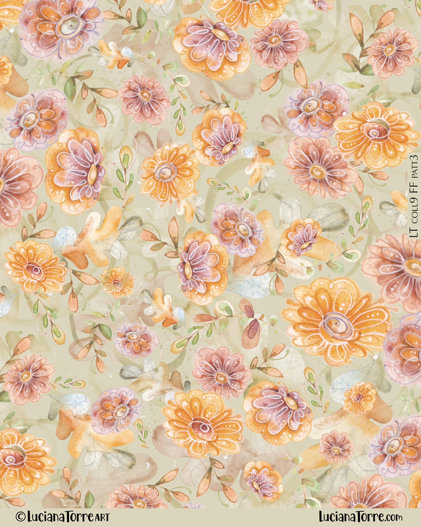 Watercolor autumn floral & botanical prints, with sunflowers and chrysanthemums