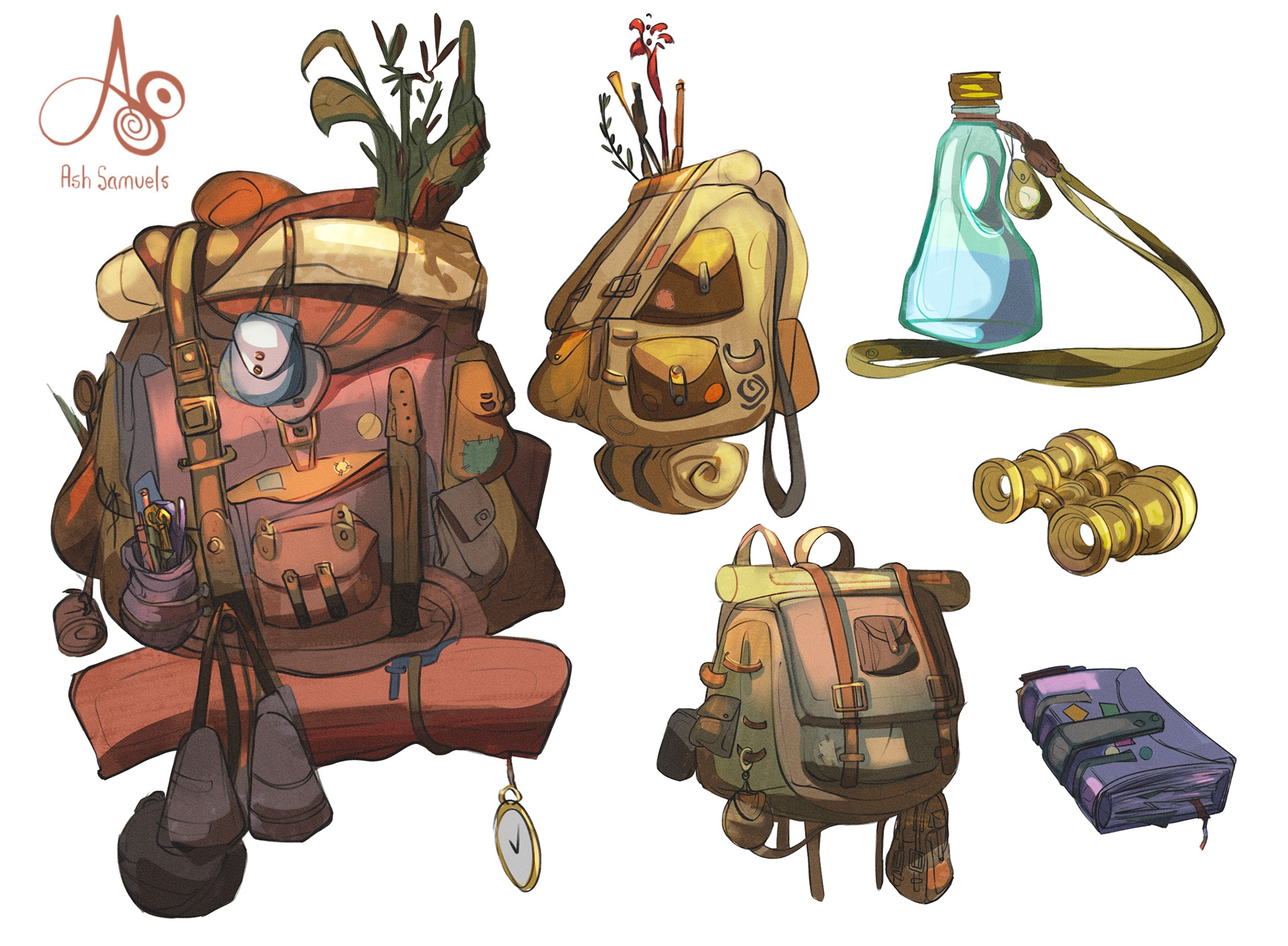Prop Design Sheet, Winters Foraging Bag, 2022