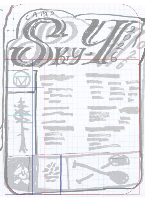 Photo-bashed sketch with proportional guides set up.
