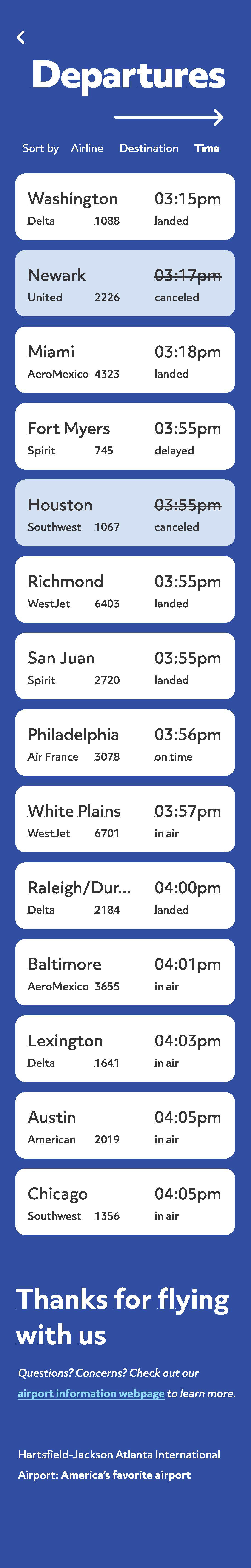 Departures