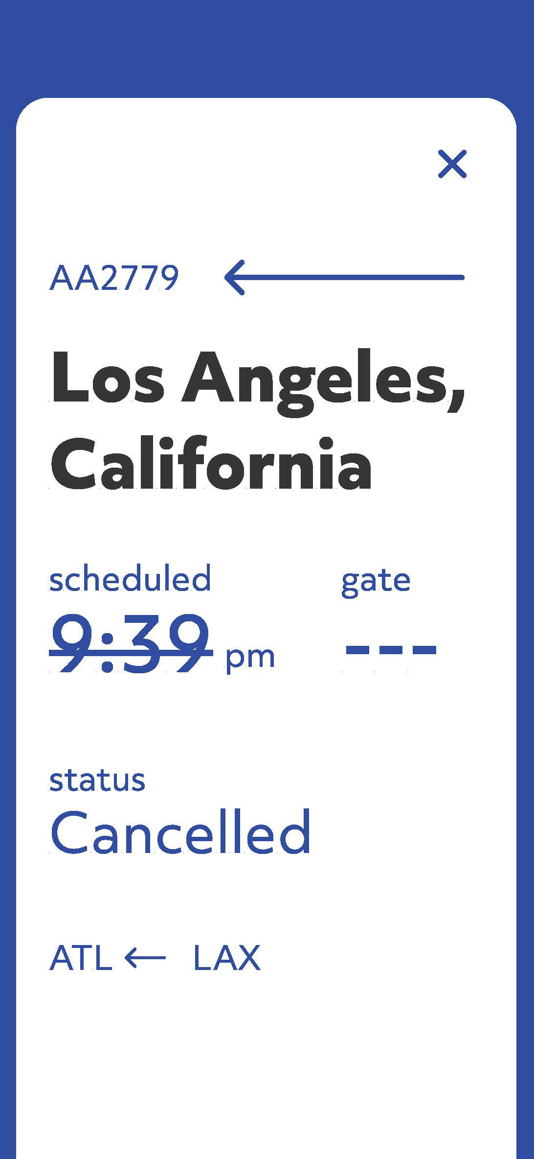Cancelled Arrival