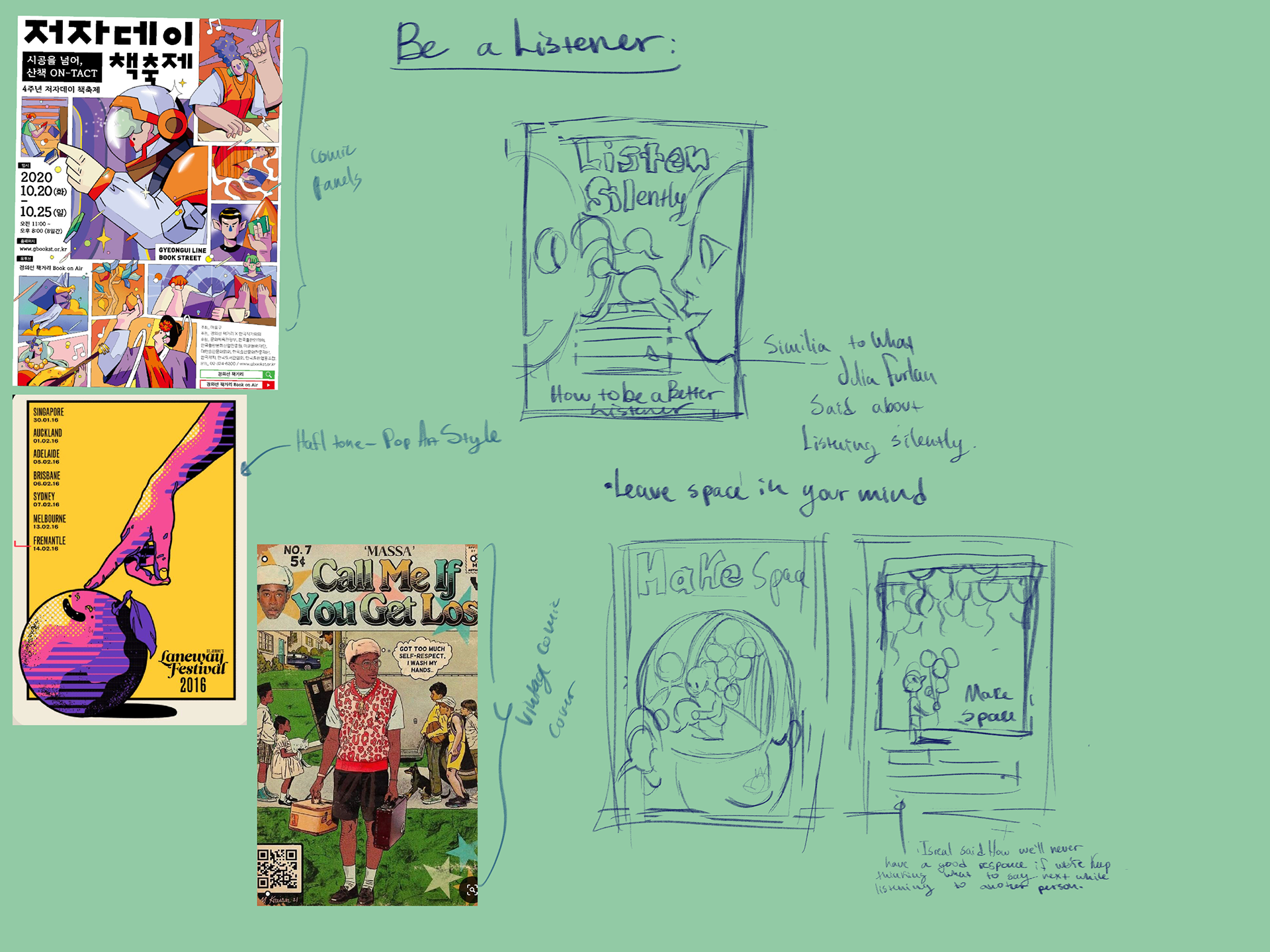 Sketching for a poster