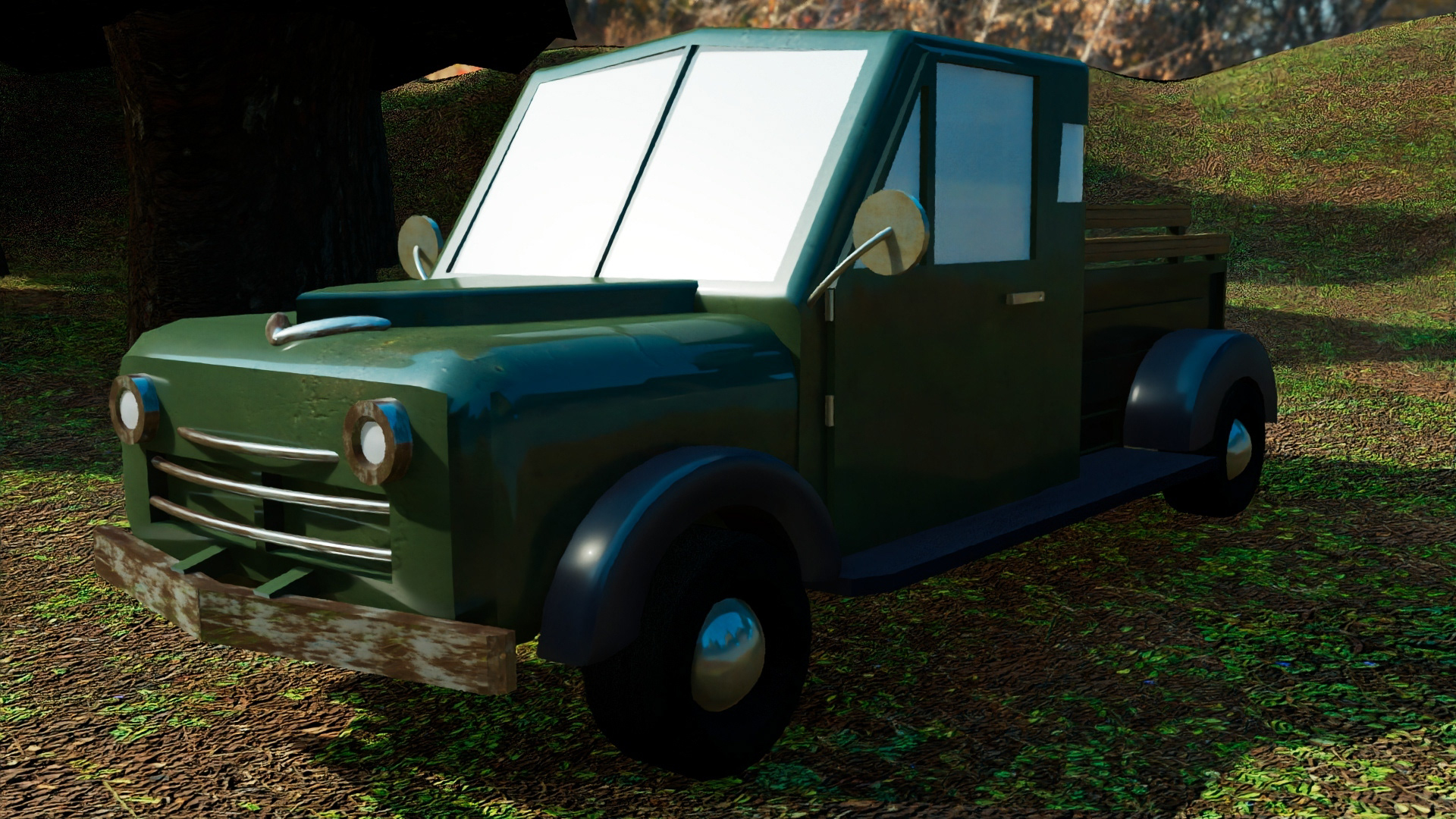 Truck Final Model RIG with Controllers  3/4 Front Left
