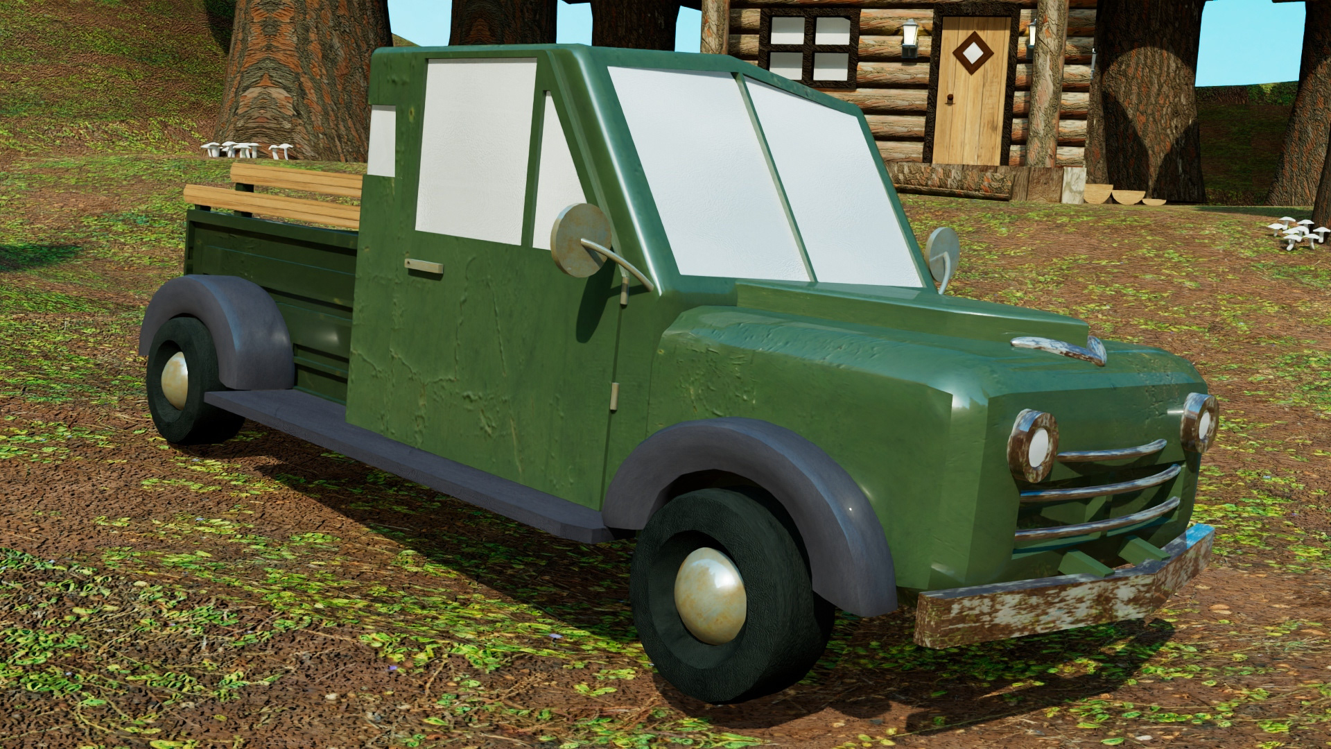 Truck Final Model RIG with Controllers  3/4 Front Right
