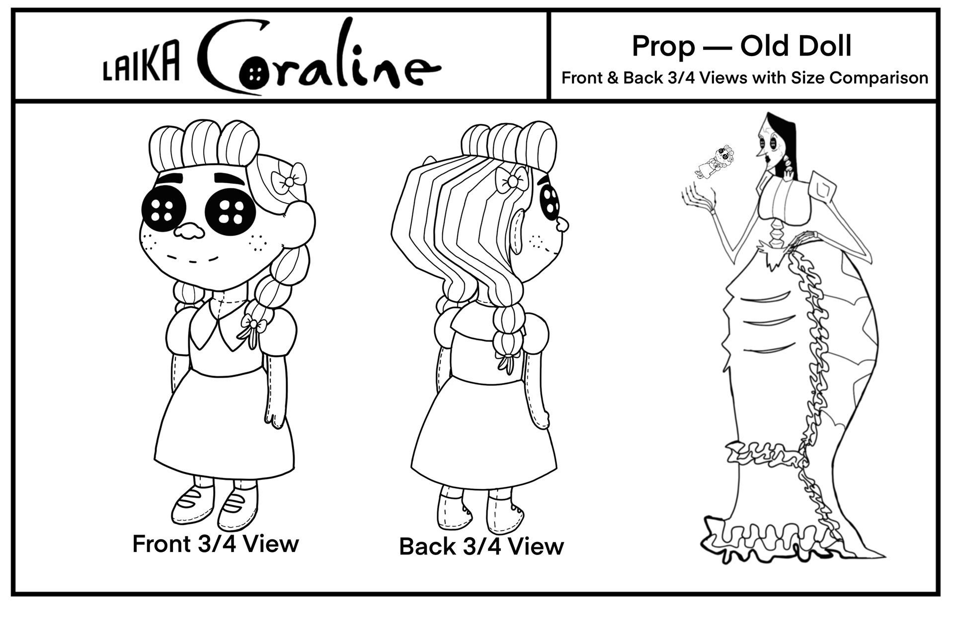 Old Doll Prop Rough 3/4 with Size Comparison