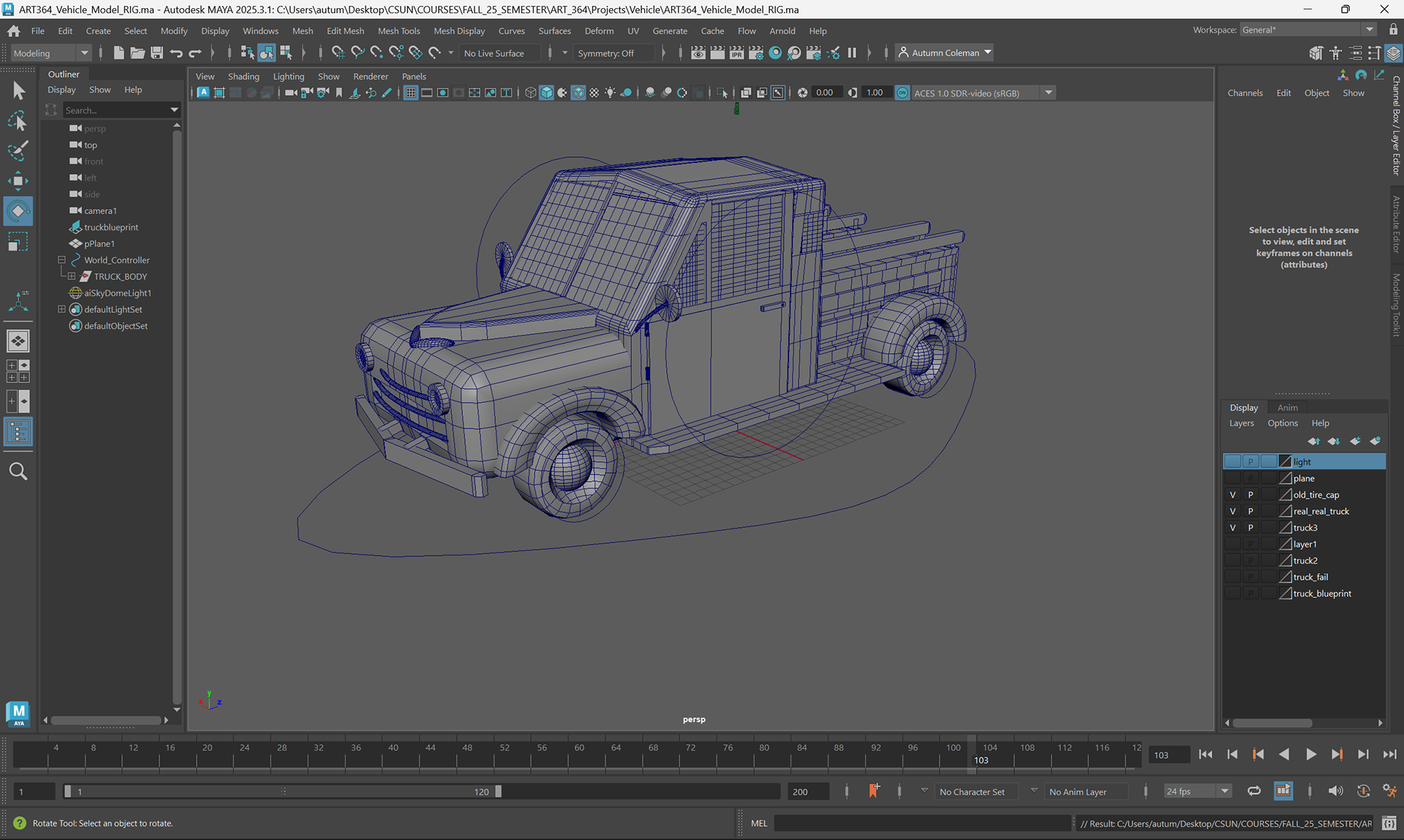 Truck Rough Model RIG with Controllers 3/4 Front