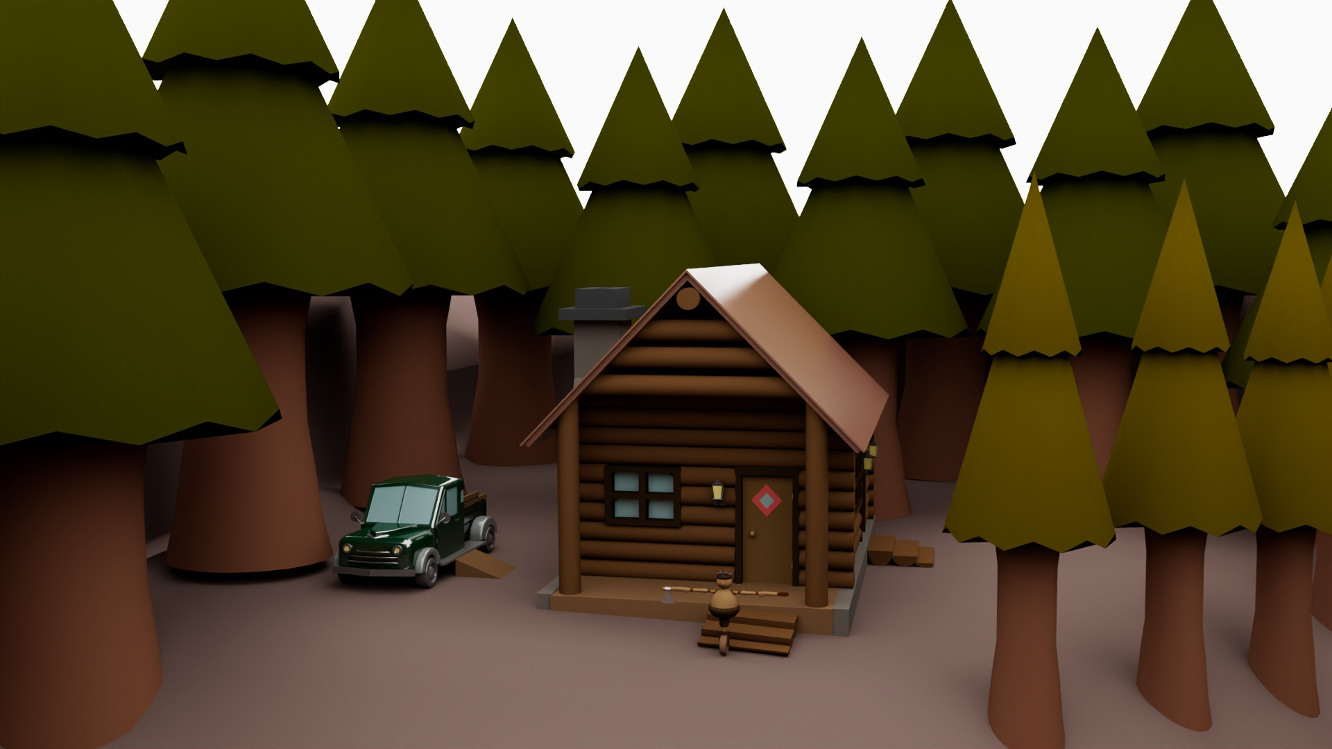 Terrain Cabin Area Rough Model Color Pass