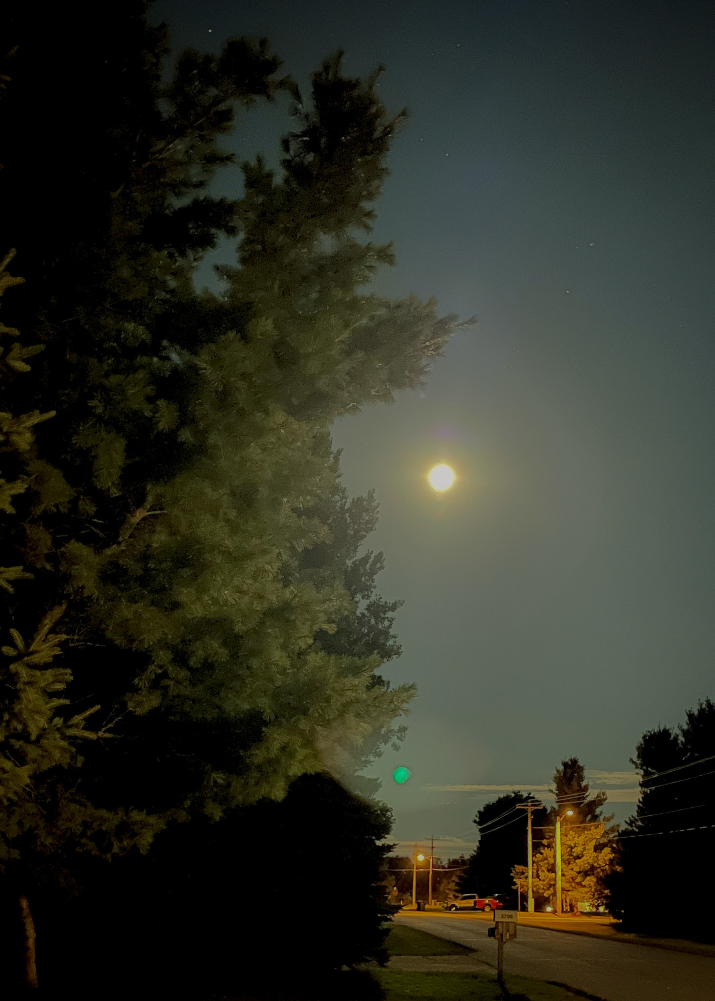 Well after midnight and at only 96% illuminated, the moon provides ample light outside.