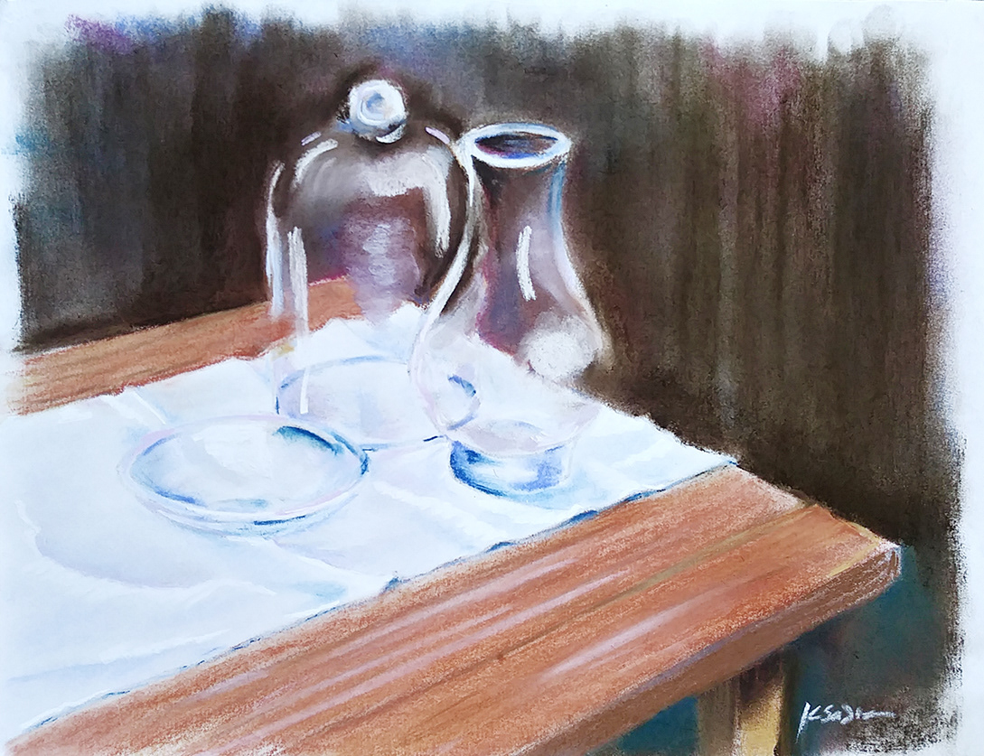 Transparent Vase, pastel