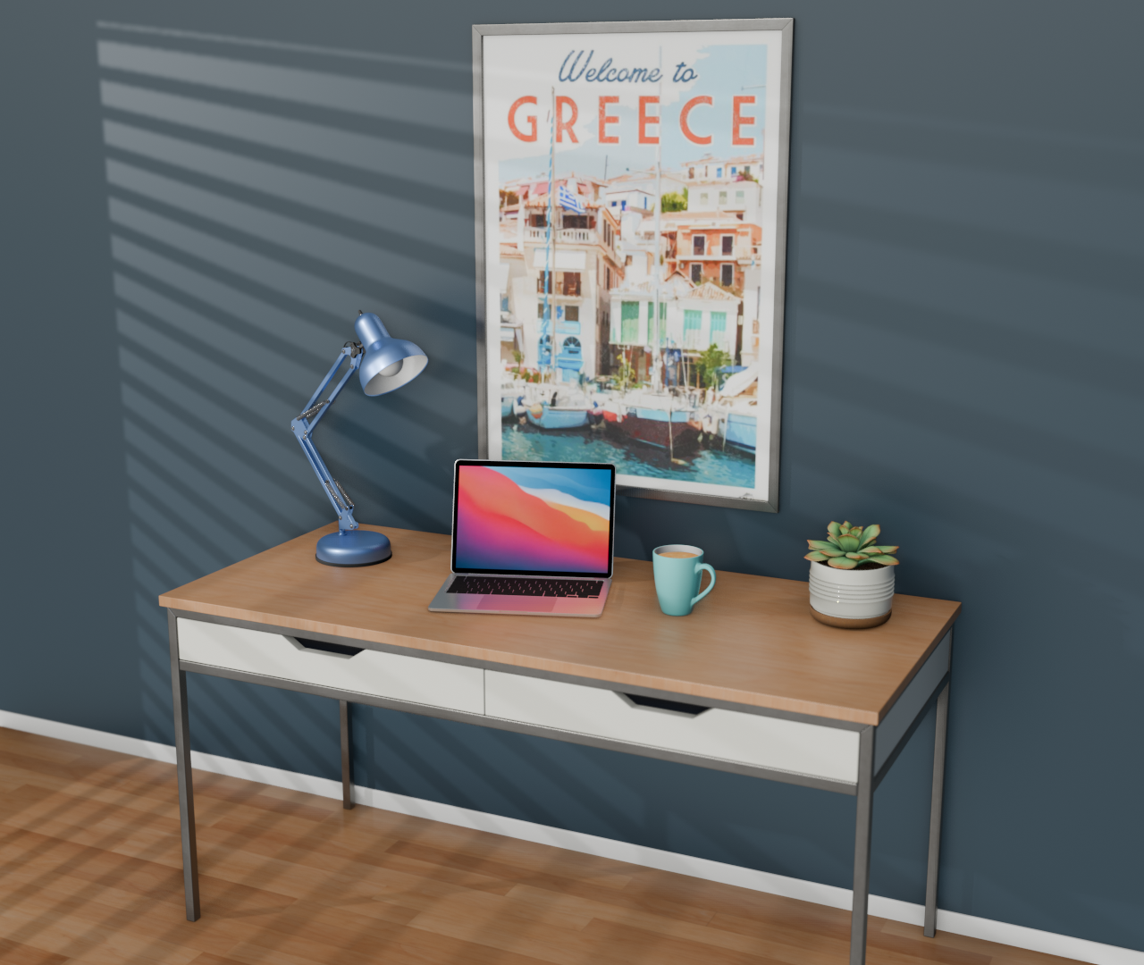 Low key office scene