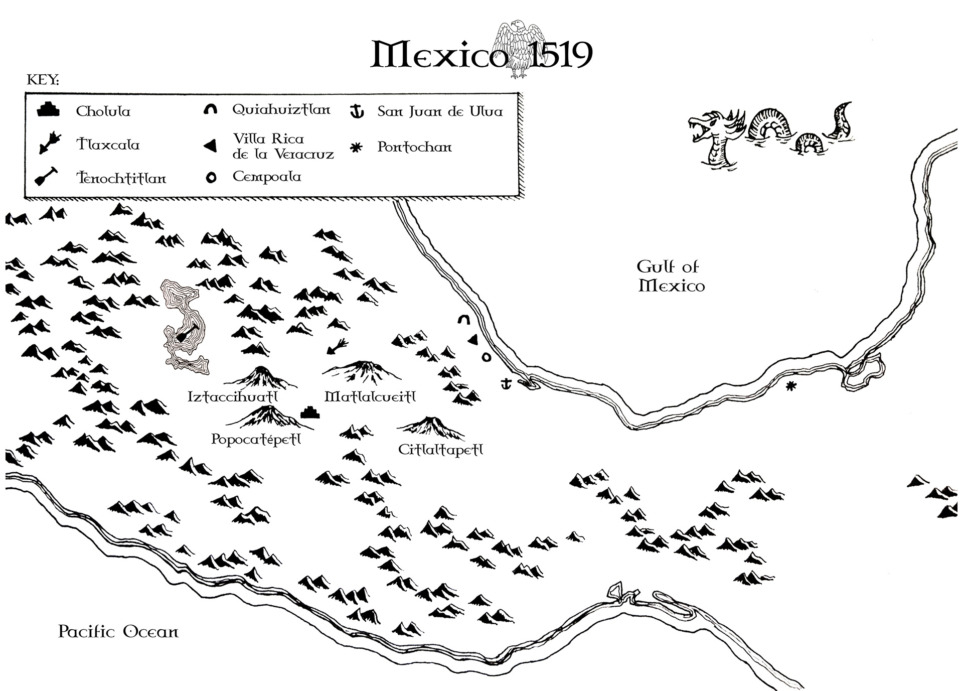 Map of Mexico, 1519