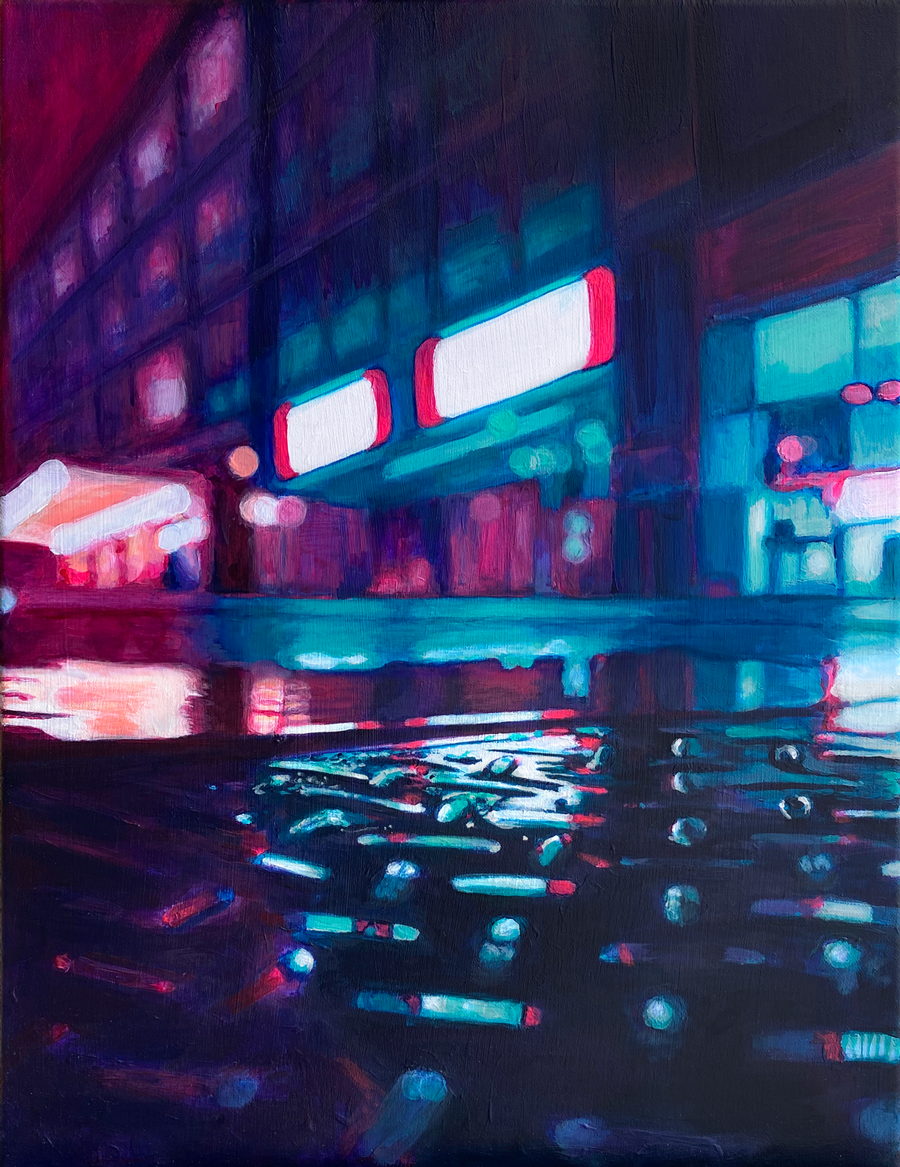 SOLD - Urban Reflections II 2021 • Acrylics on canvas • 40 x 30 cm