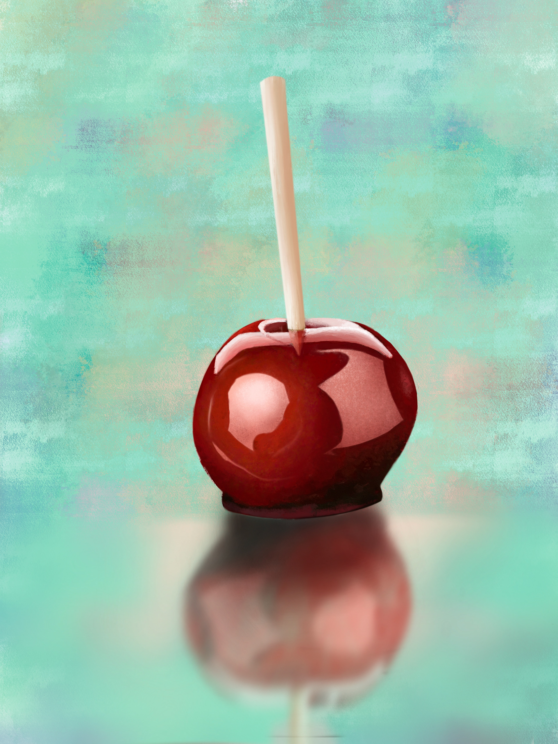 Candied Apple #1, 2023, digital illustration using Adobe Procreate, 8 x 10 in.