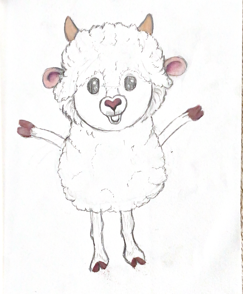 The Buffalapeep, 2024, mixed media on paper, 8 x 10 in. 