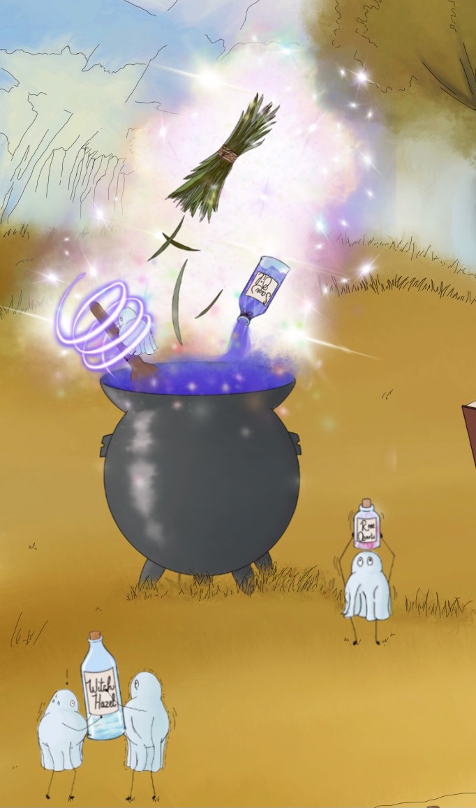 The Good Witch And Her Assistants- Cauldron Close Up, 2021, digital illustration using Adobe Photoshop, 5 x 10 in.