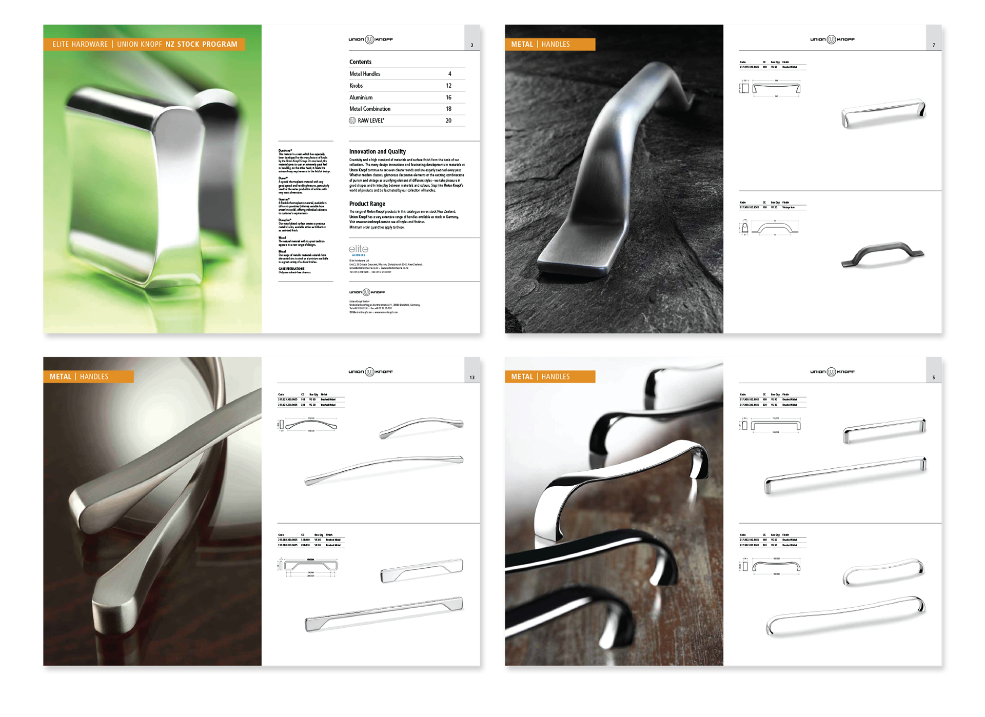 Design of Product Catalogue for a kitchen and cabinetry hardware distributor.