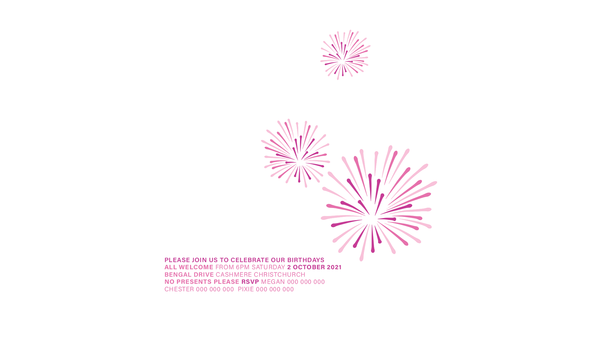 Design of invitation for birthday party.