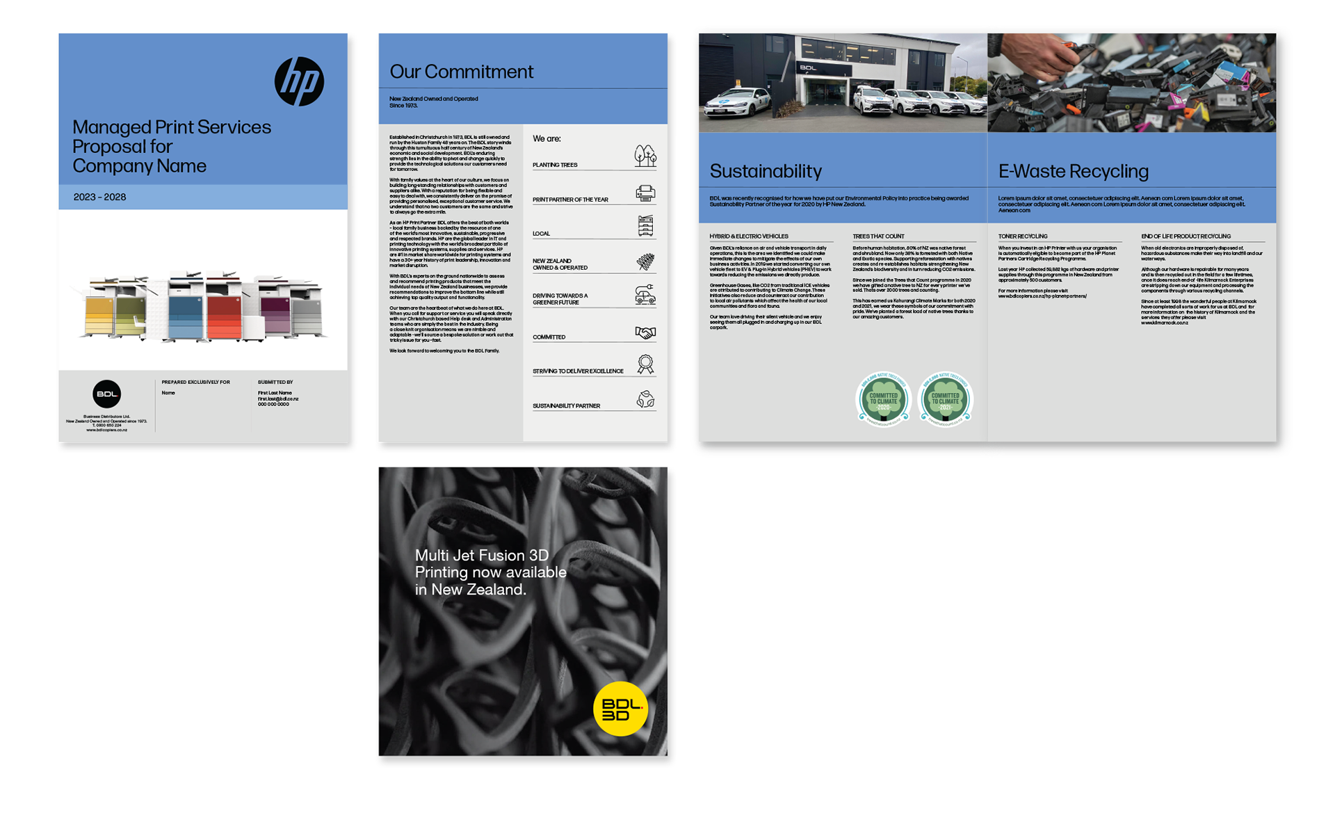 Design of Print Services Proposal booklet.