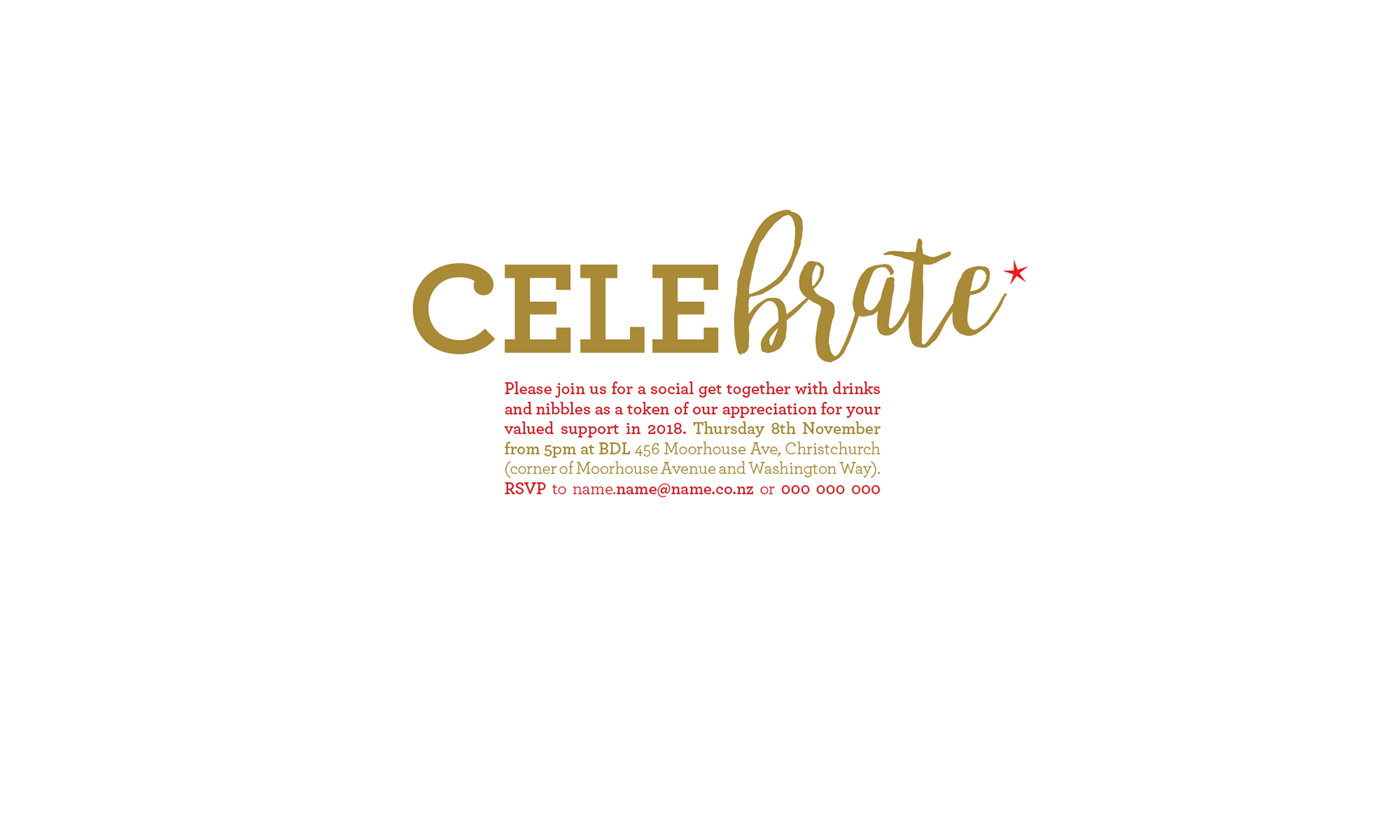 Design of invitation for Christmas party.