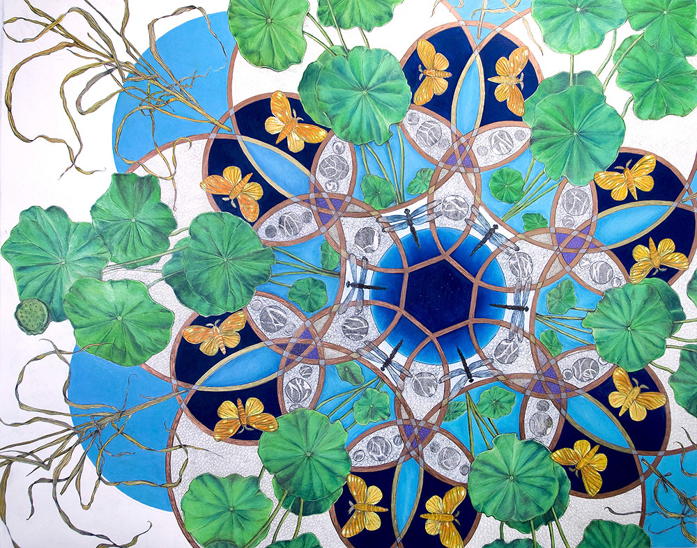 Circle 5, 2009, mixed media on paper, 52"x40"