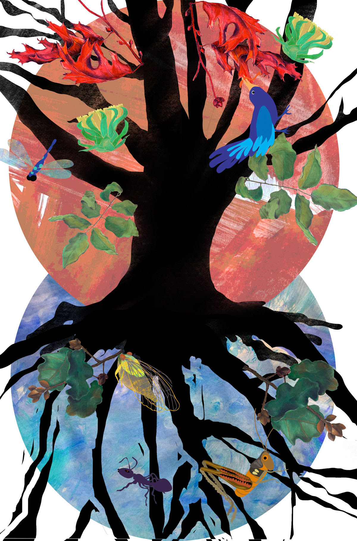 Tree of Life: Grandmother Tree Composite 3, digital collage