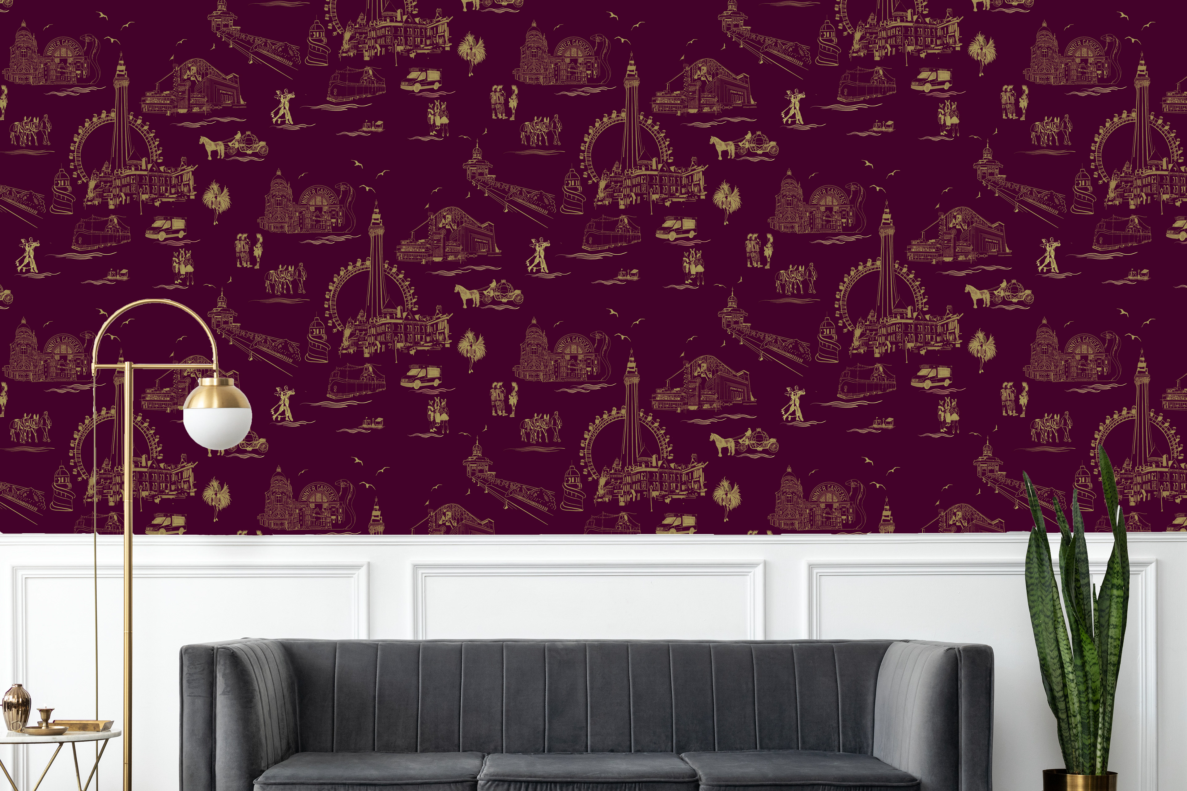 Blackpool Speakeasy Toile Wallpaper 